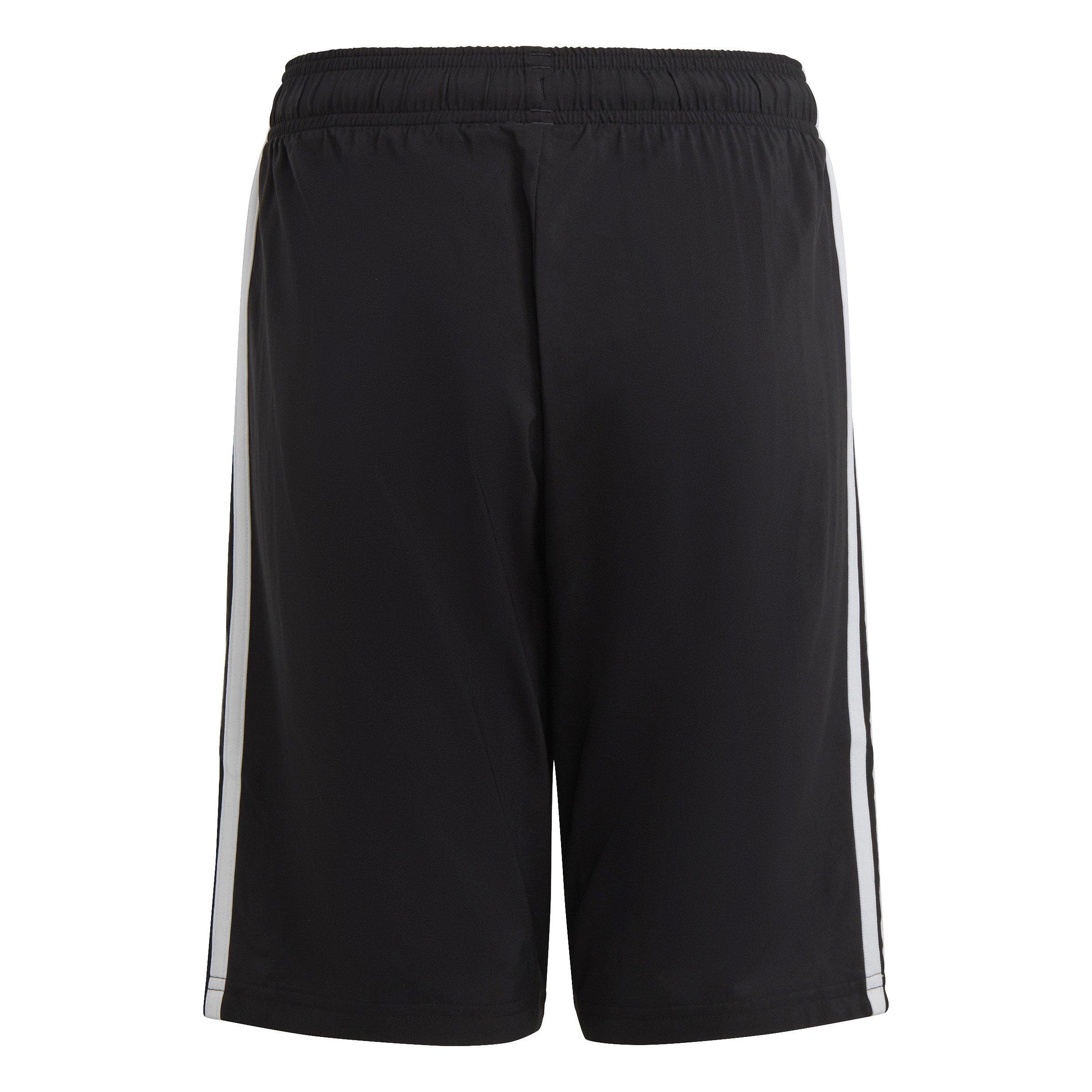 Black/White - adidas - Essentials 3-Stripes Woven Shorts Juniors - 2