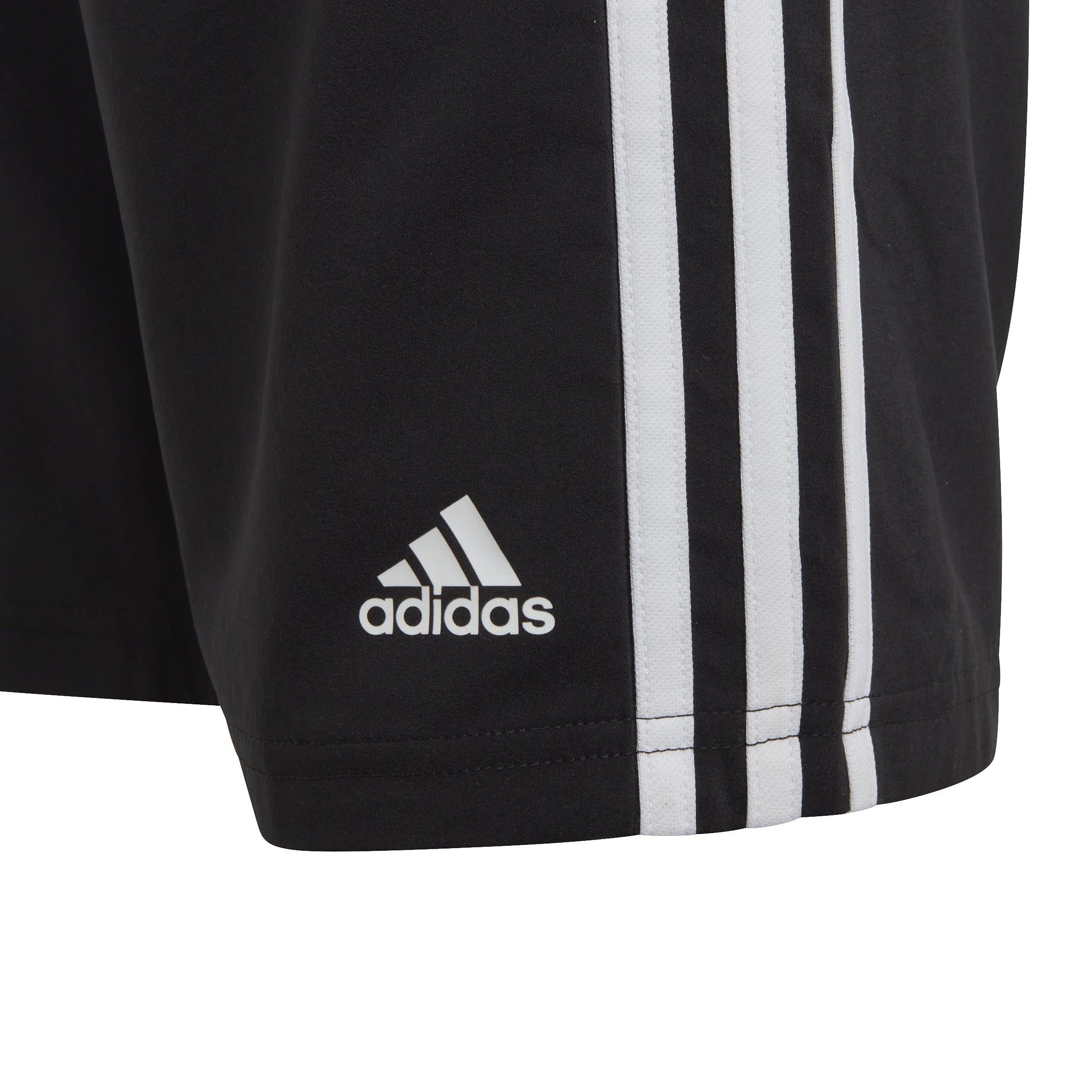 Black/White - adidas - Essentials 3-Stripes Woven Shorts Juniors - 5