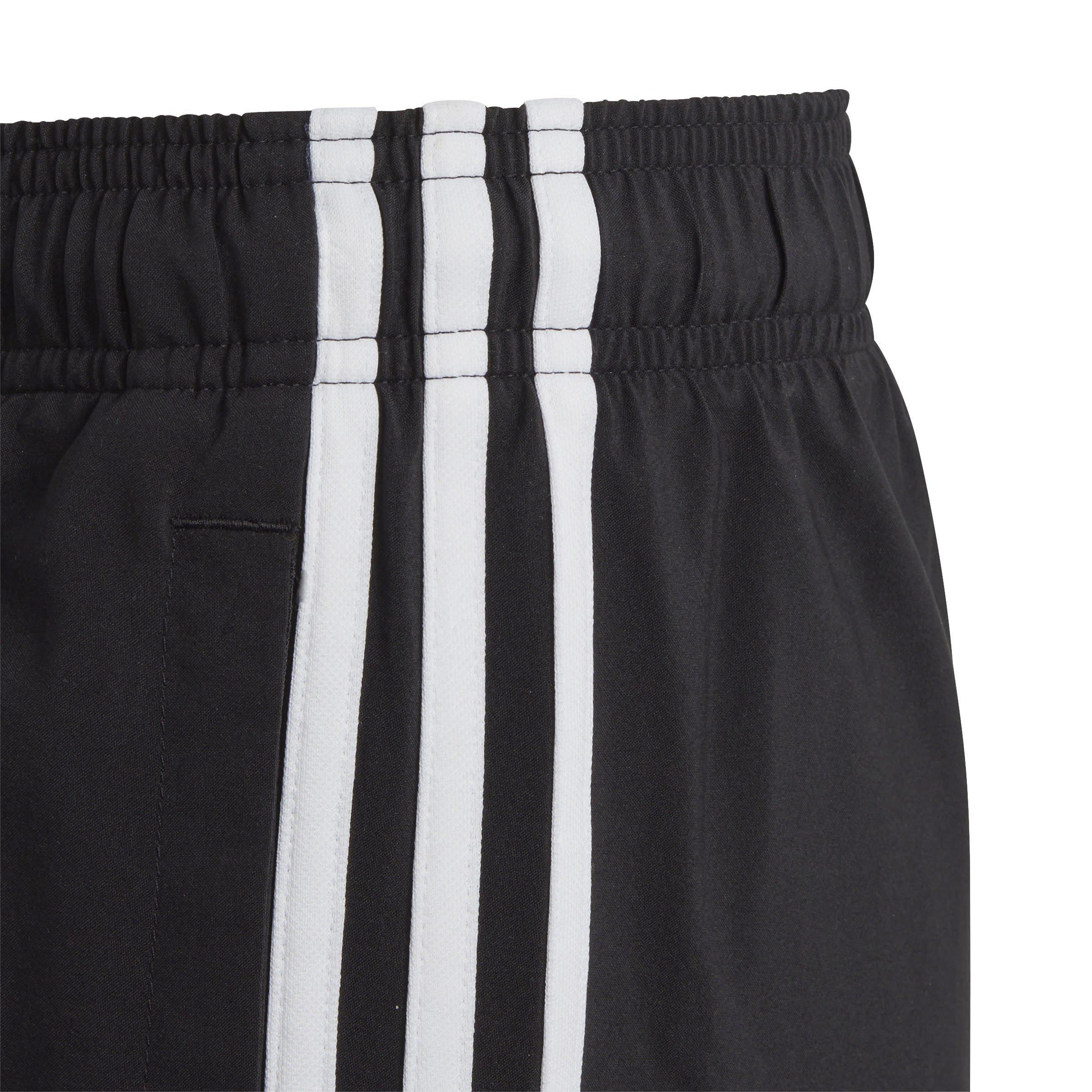 Black/White - adidas - Essentials 3-Stripes Woven Shorts Juniors - 6