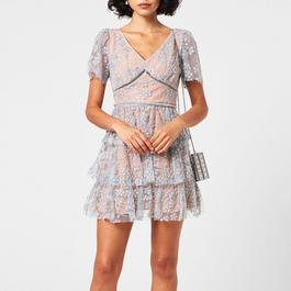 Self Portrait Blossom Tiered Mini Dress