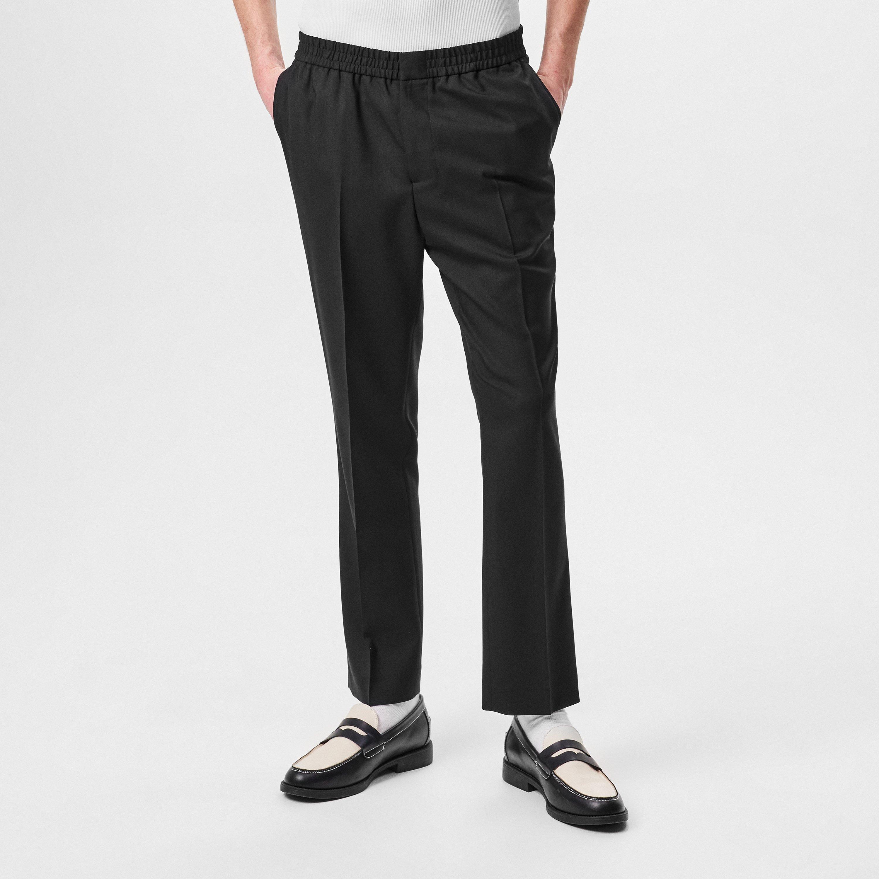 BLACK/001 - Ami Paris - Elasticated Waist Trousers - 3