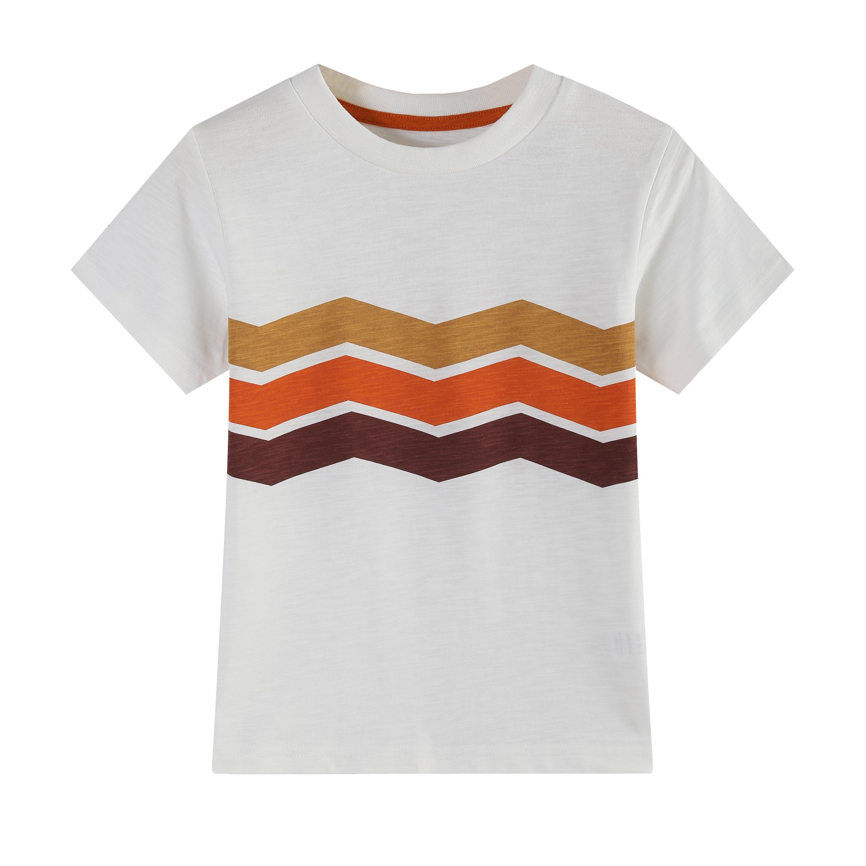 CREAM/RUST - Studio - Younger Boys 2 pack Printed Tshirt - 2