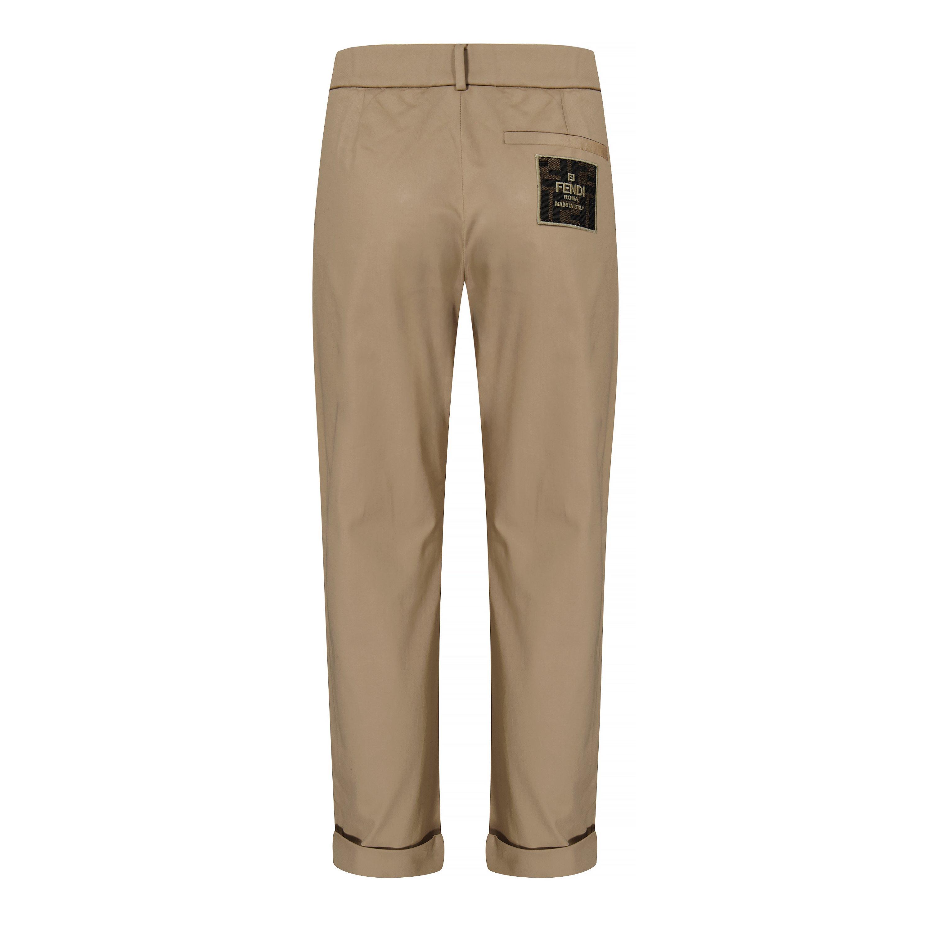 Beige F1F4G - Fendi - Logo Patch Chinos - 2