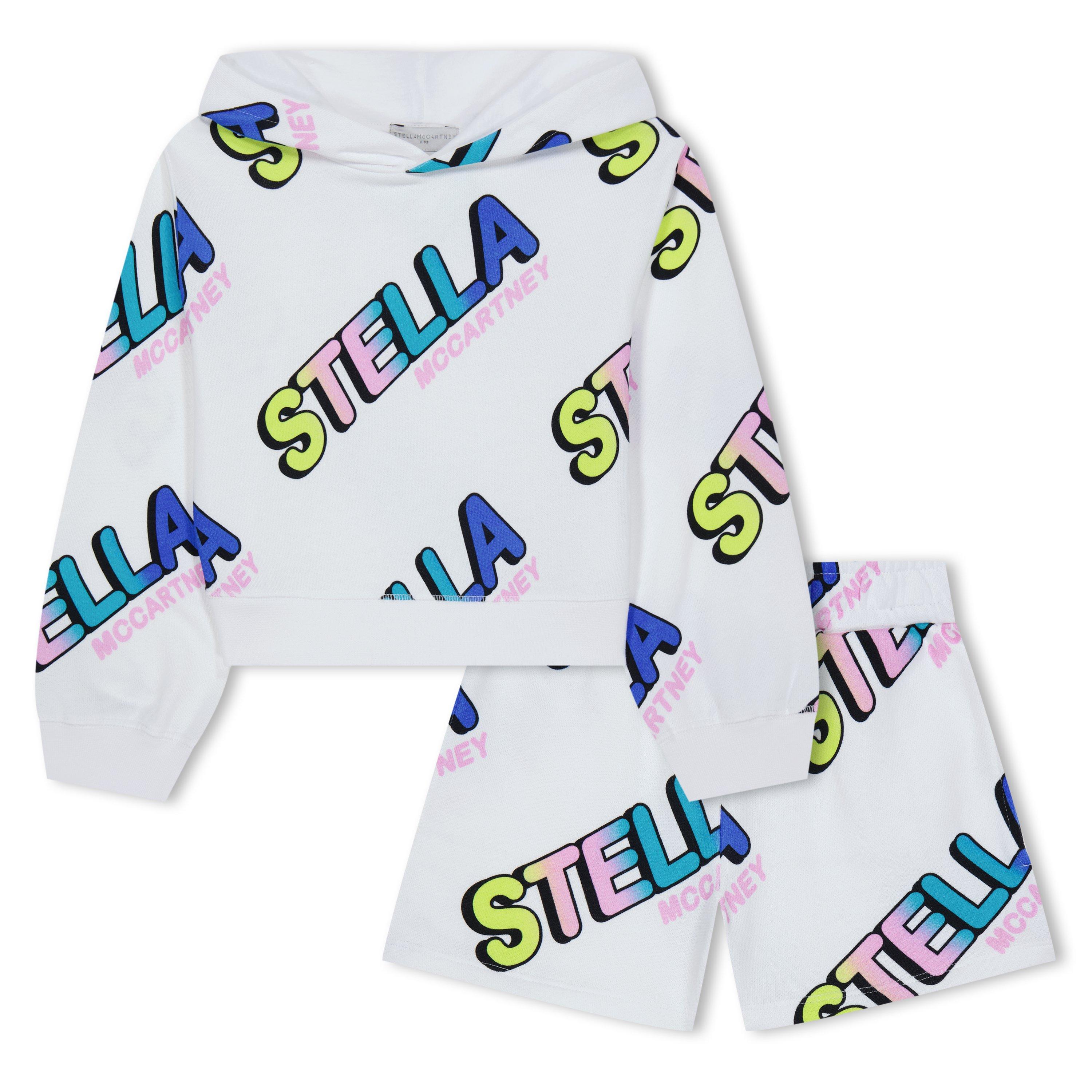 White 100MC - Stella McCartney - Logo Print Hoodie And Shorts Juniors - 1