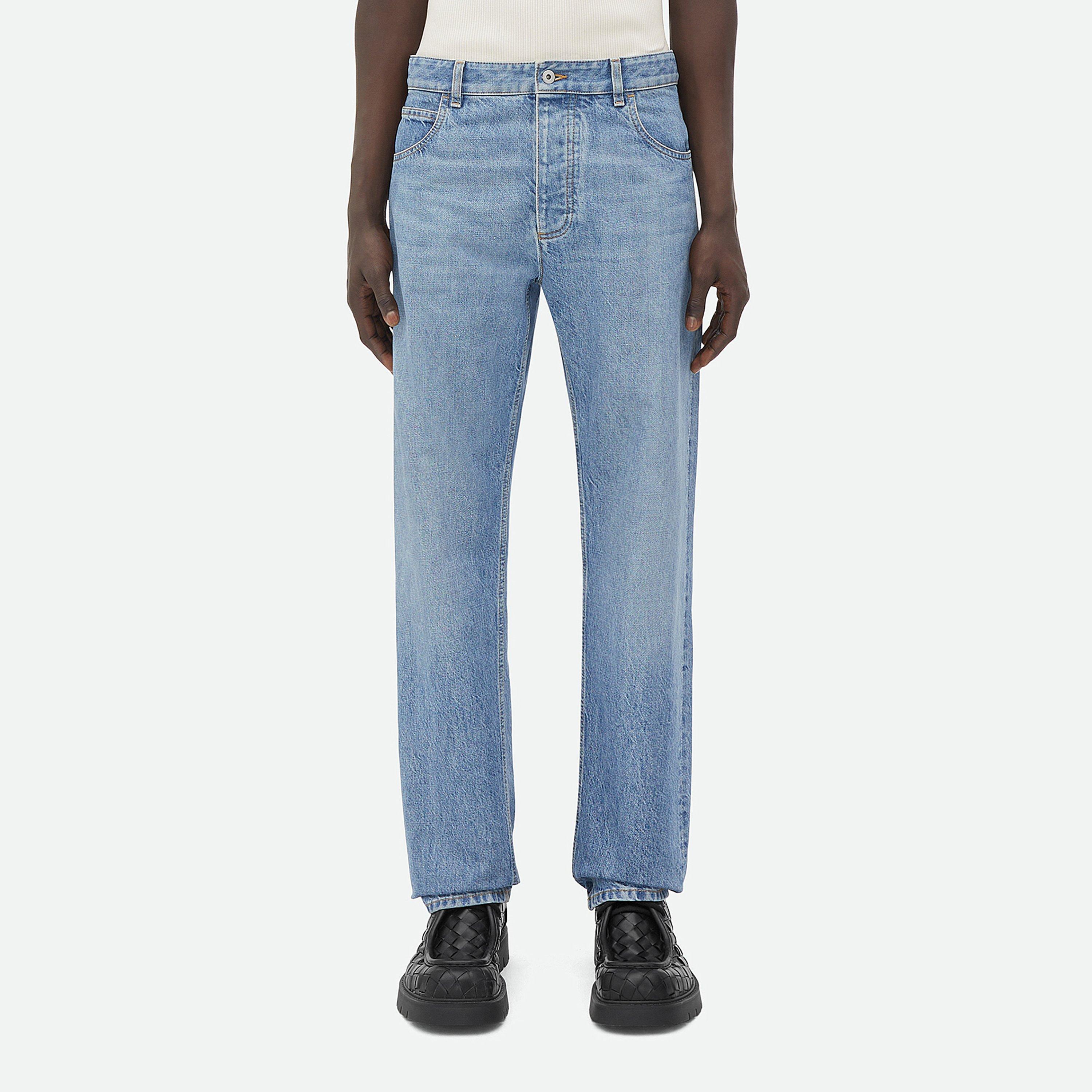BOTTEGA VENETA ヴィンテージインディゴパラッツォ デニムパンツ BOTTEGA VENETA - Straight-Leg jeans in Vintage Indigo | Leam