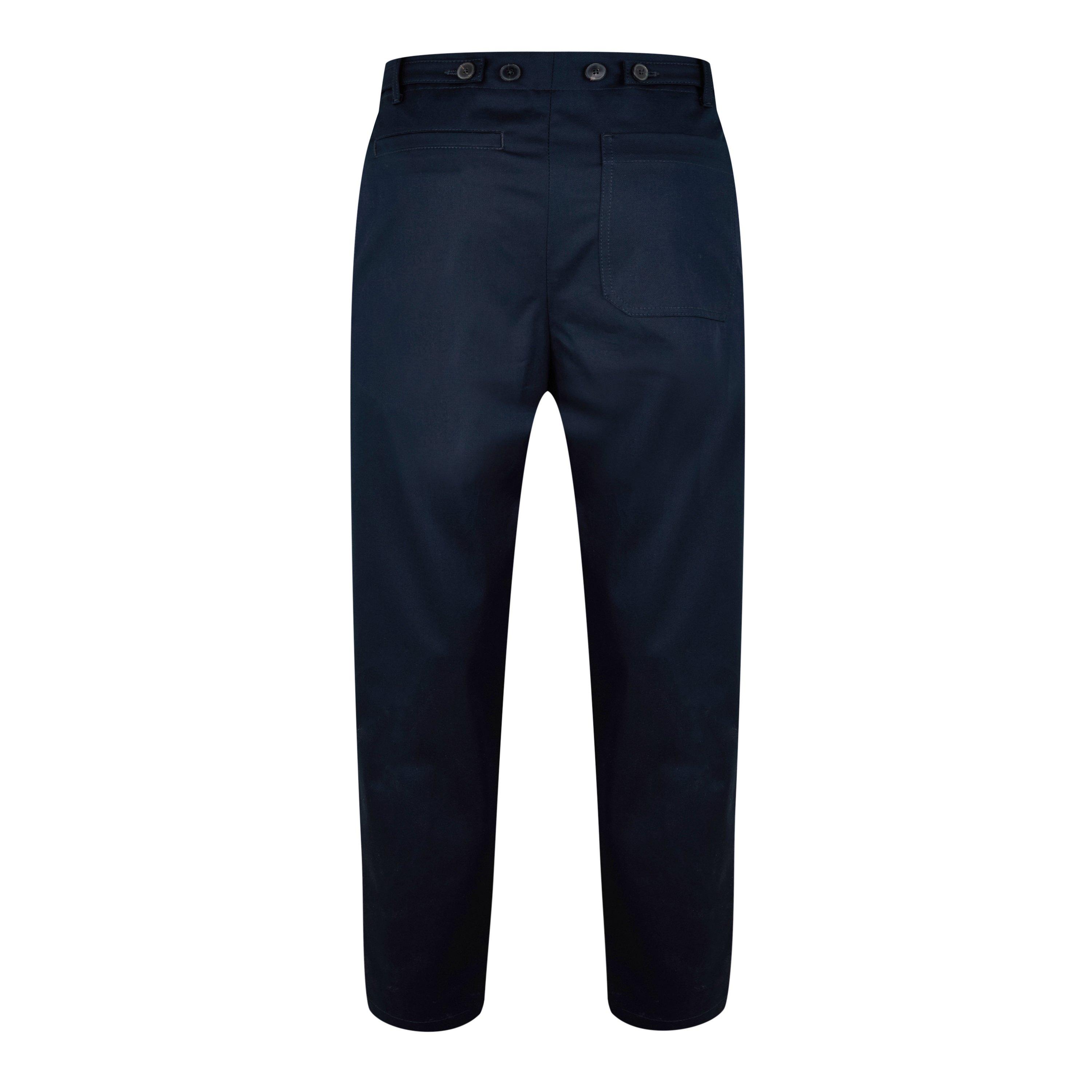 Navy - Valentino - Pleat Detail Tapered Trousers - 6
