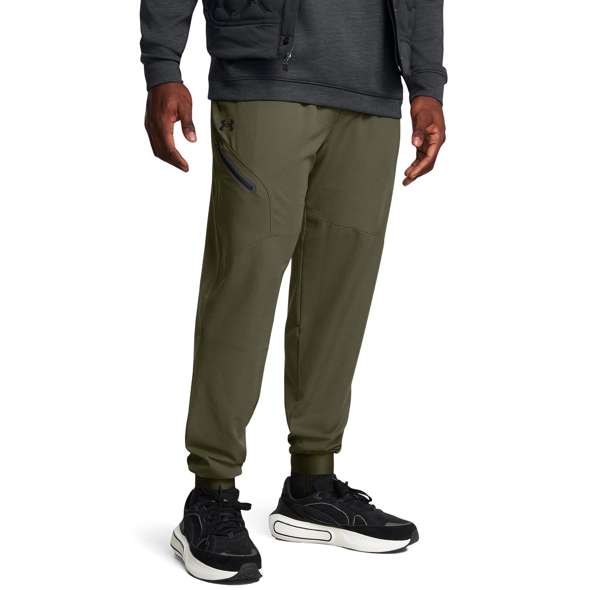 Green/Black - Under Armour - Men's Unstoppable Closed Hem Woven Joggers - 3