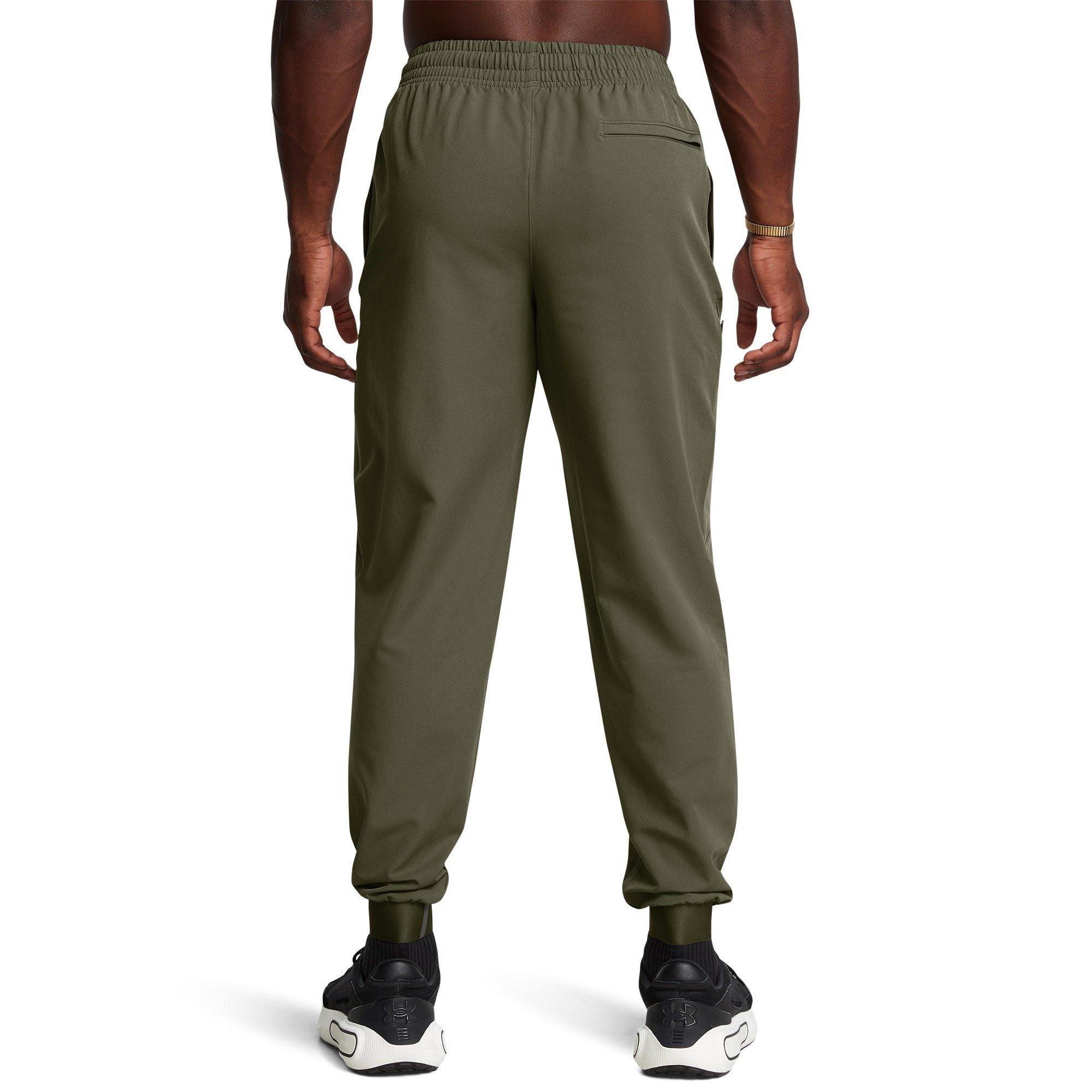 Green/Black - Under Armour - Men's Unstoppable Closed Hem Woven Joggers - 4