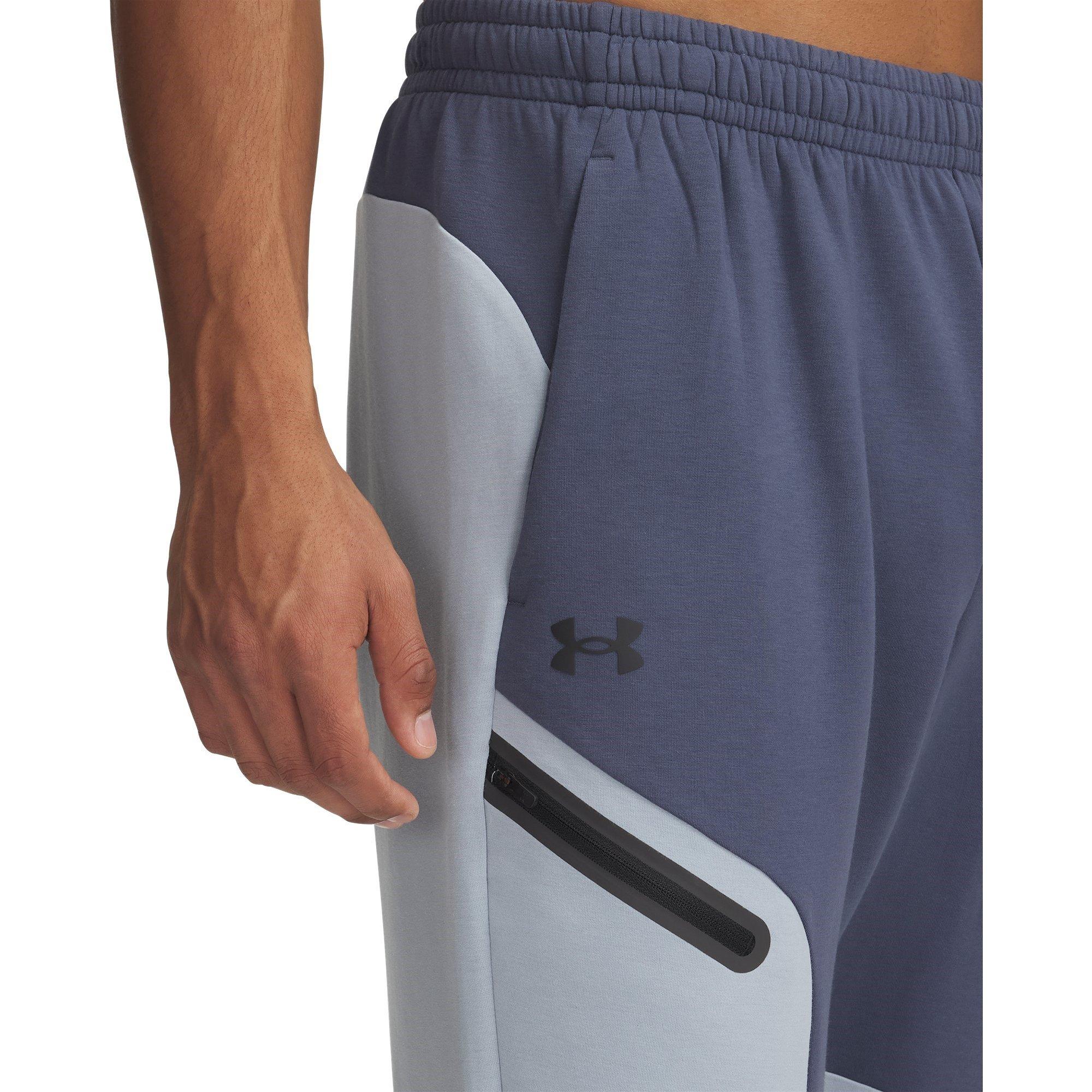 Grijs/Blauw/Zwart - Under Armour - Men's Unstoppable Closed Hem Fleece Joggers - 3