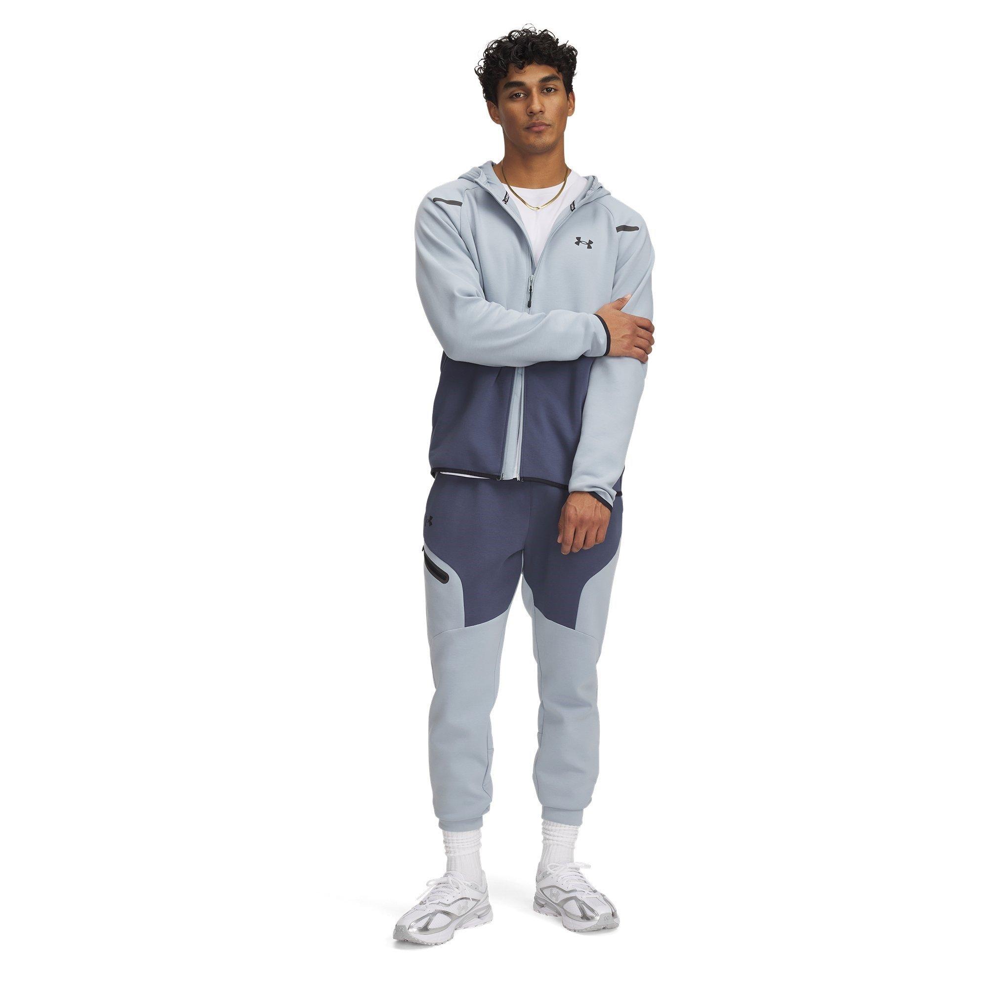 Grijs/Blauw/Zwart - Under Armour - Men's Unstoppable Closed Hem Fleece Joggers - 4