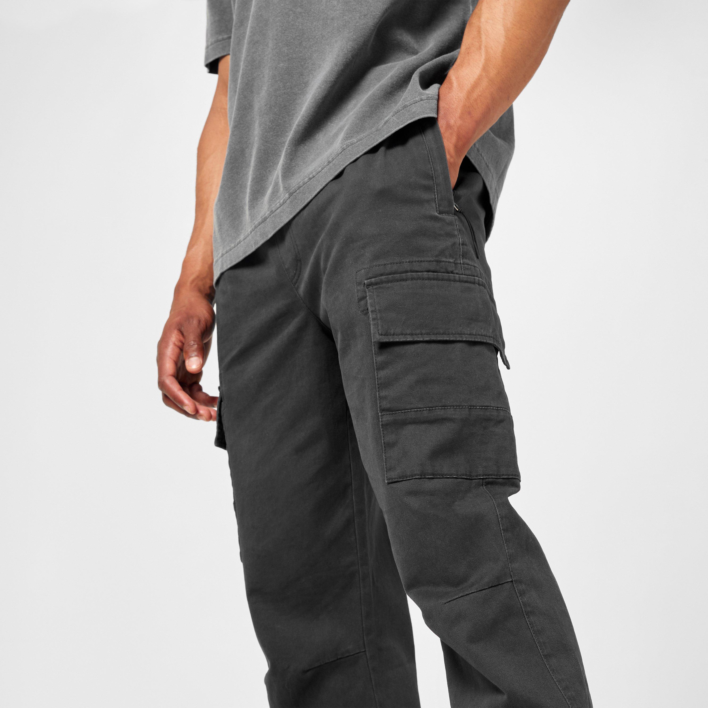 Black - Jack Wills - Men's Cuffed Cargo Trousers - 3