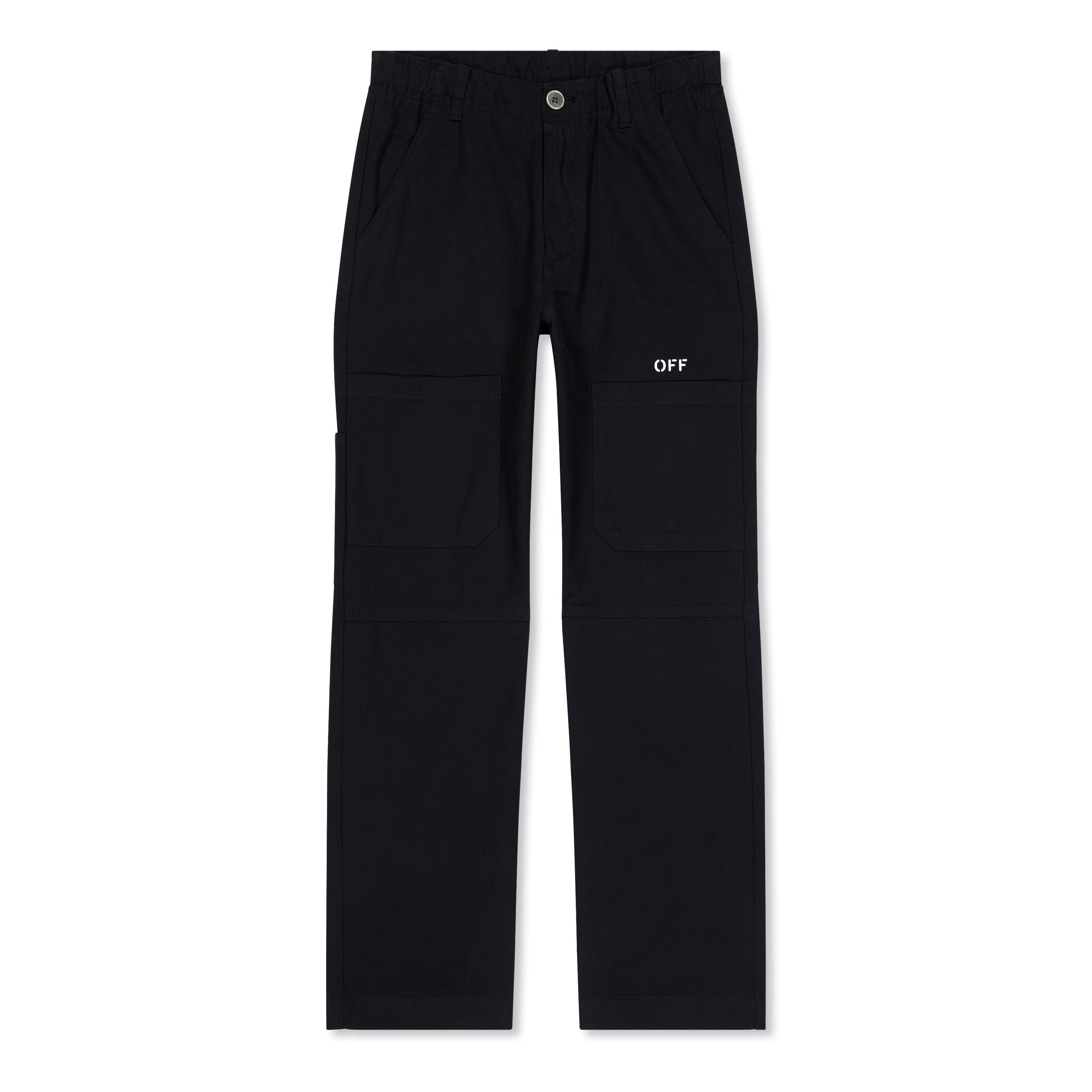 Black 1001 - Off White - Unisex Kids Logo Relaxed Cargo Trousers - 1