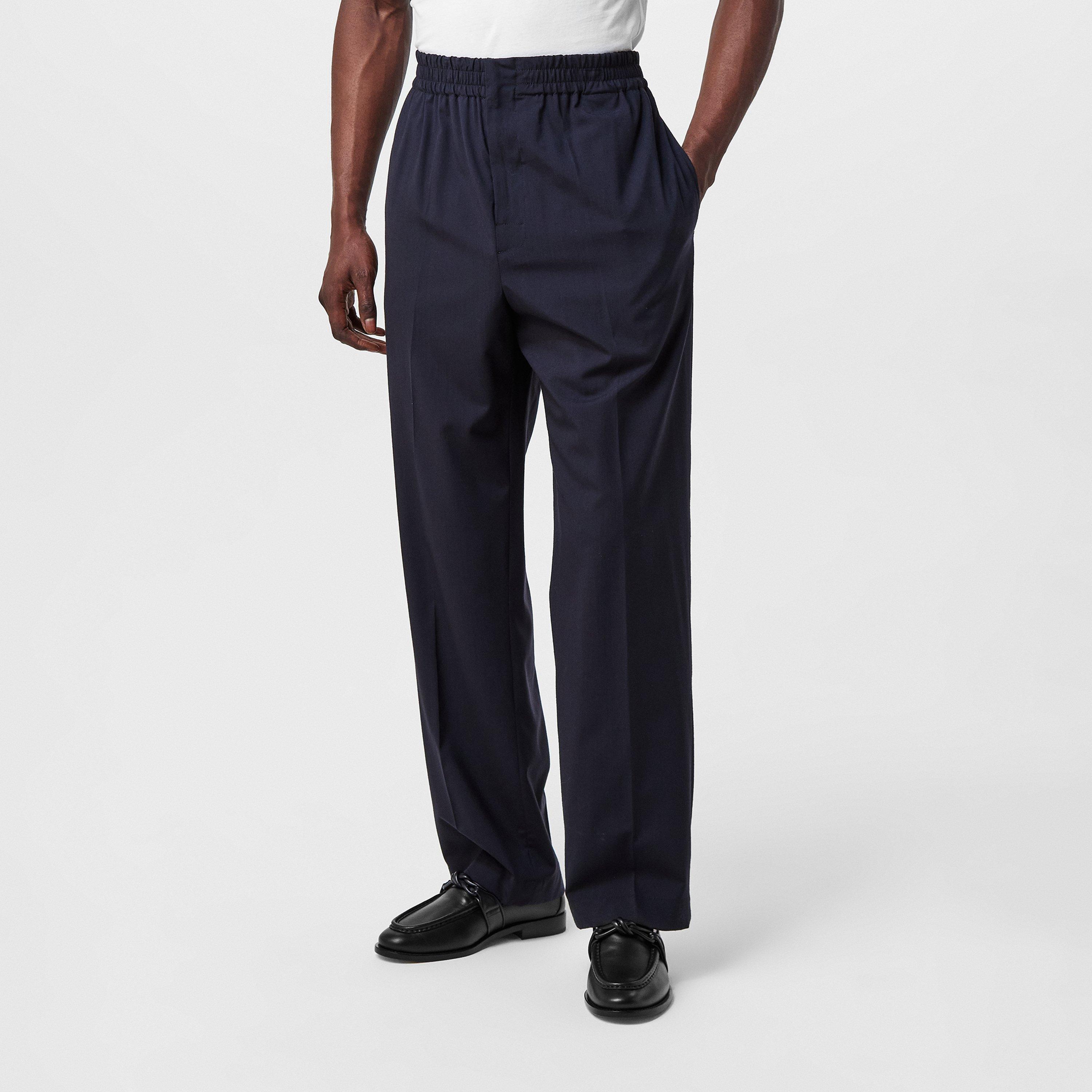 Midnight Blue - Bottega Veneta - Men's Wool Straight Leg Trousers - 3