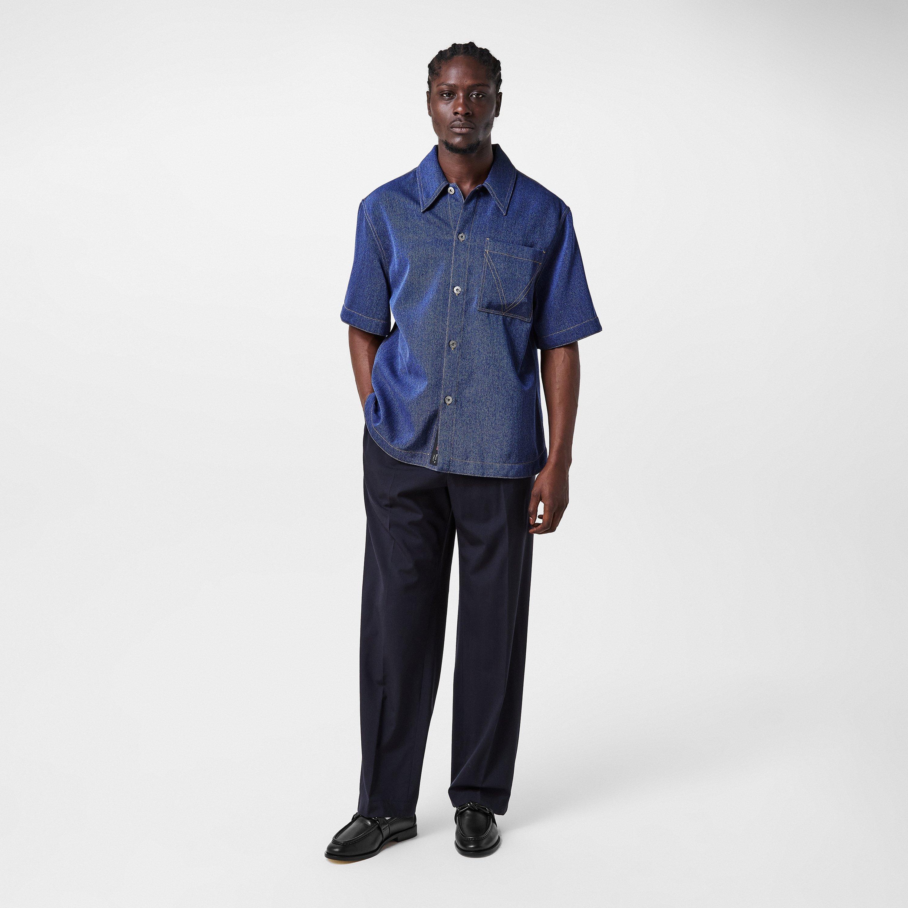 Midnight Blue - Bottega Veneta - Men's Wool Straight Leg Trousers - 6