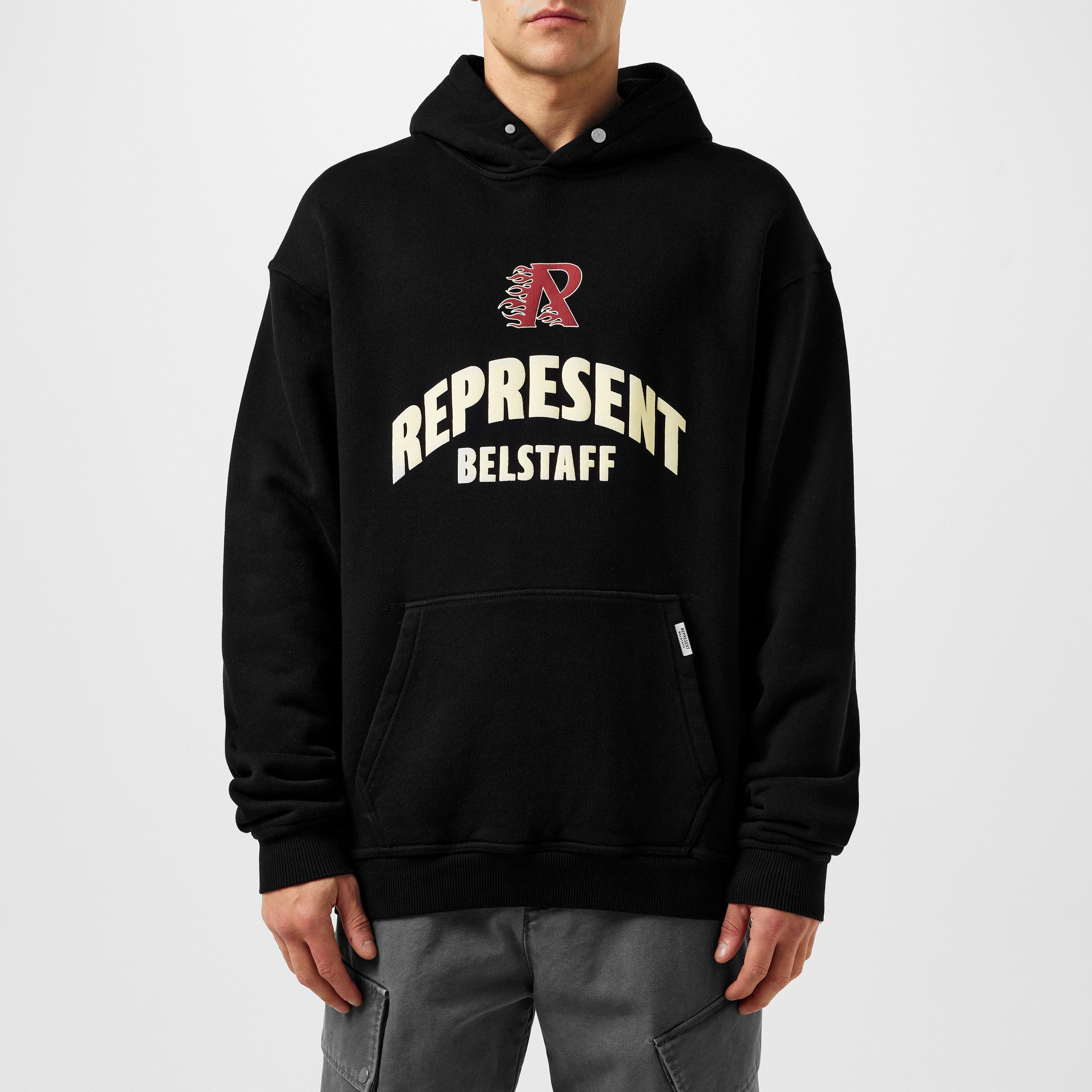 Black - Represent - Men's Flame Phoenix Graphic Print Hoodie - 1