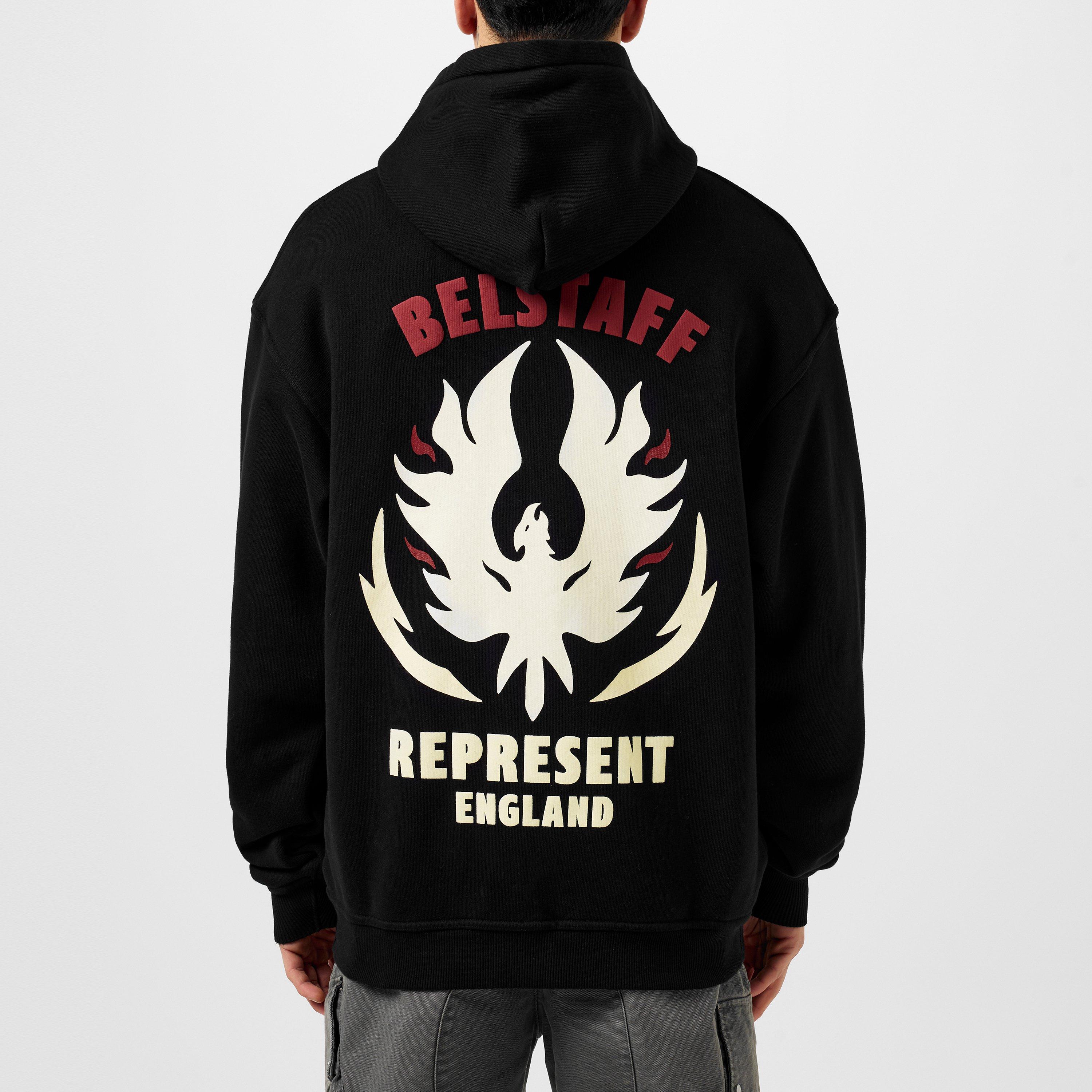 Black - Represent - Men's Flame Phoenix Graphic Print Hoodie - 3