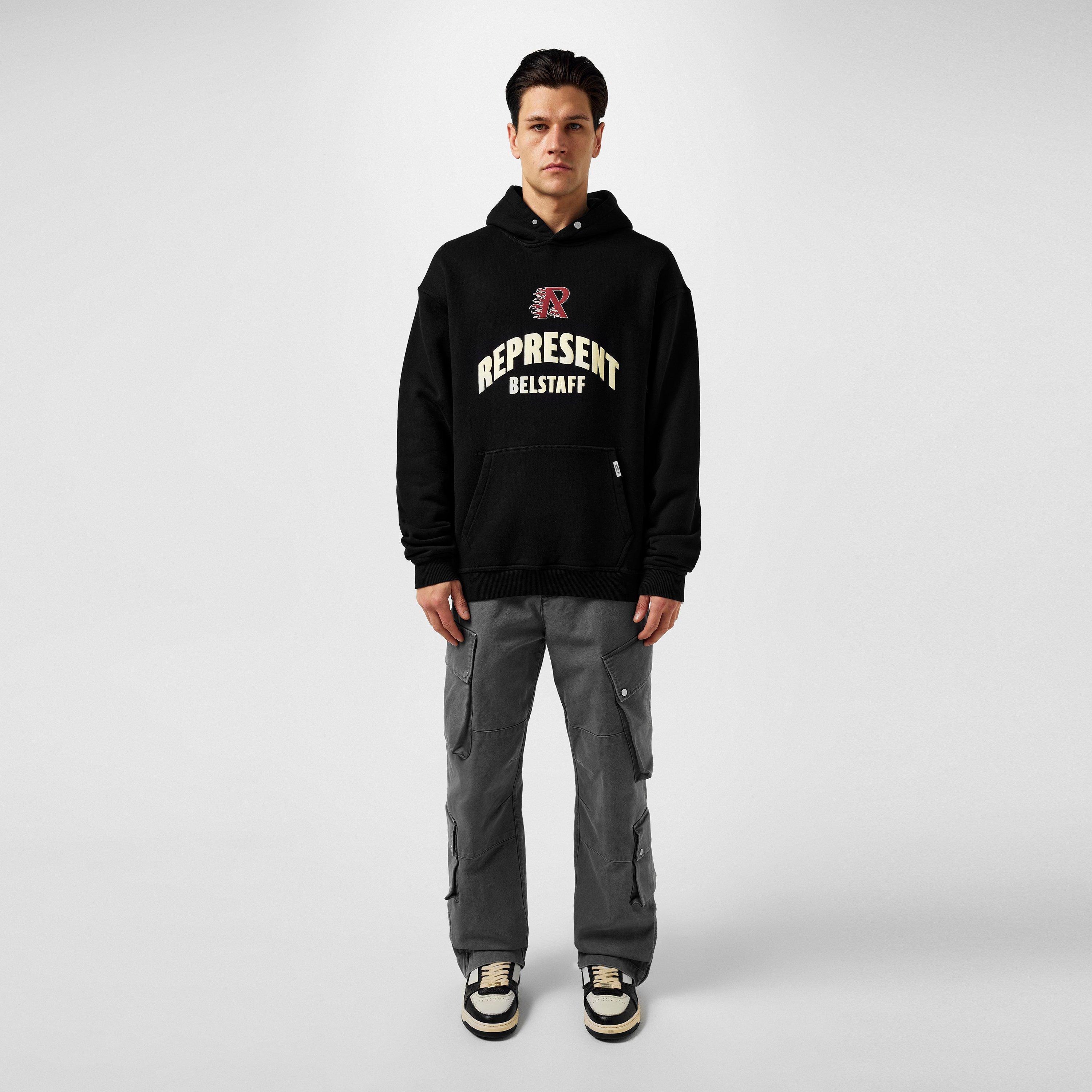 Black - Represent - Men's Flame Phoenix Graphic Print Hoodie - 4