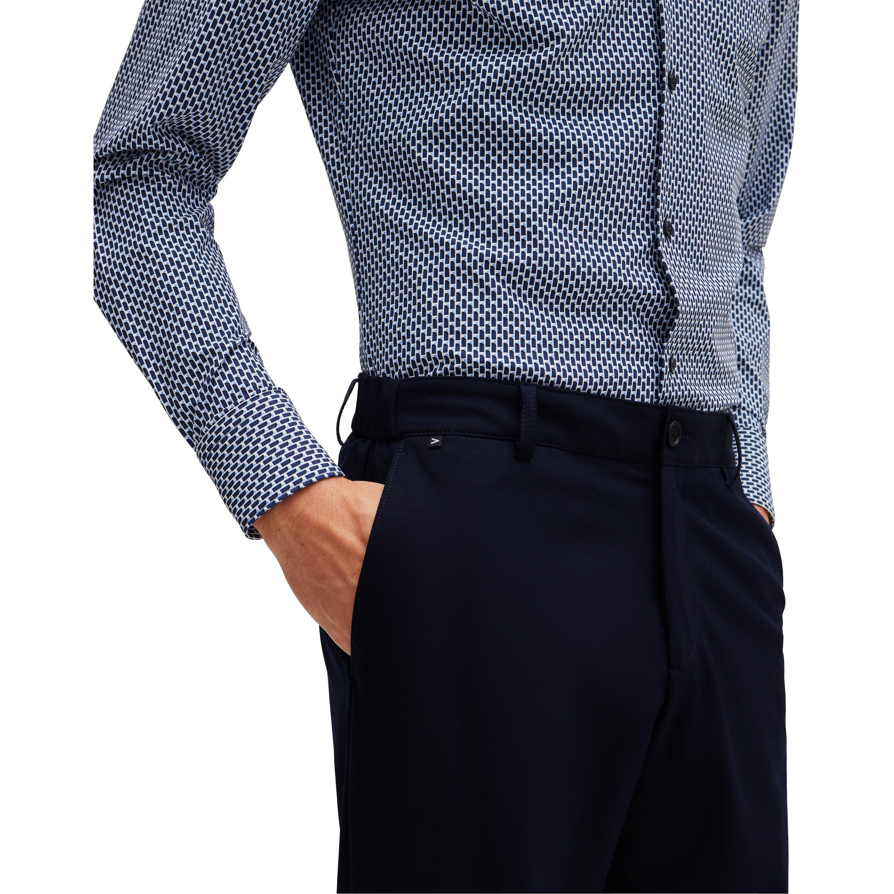 Dark Blue - Boss - Men's Slim Fit Trousers - 4