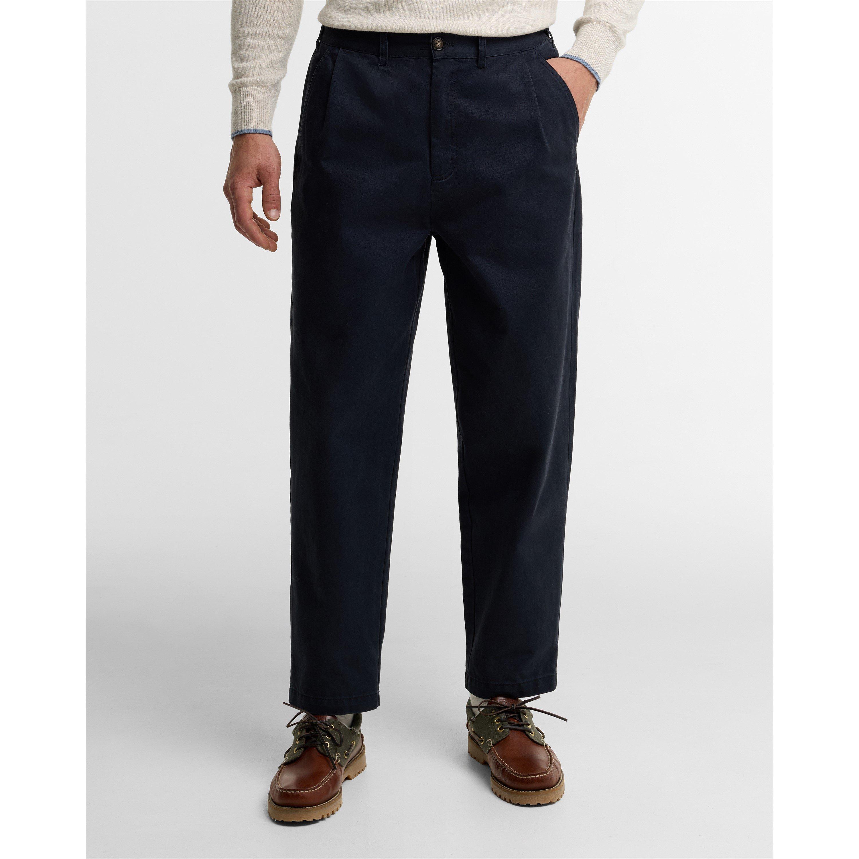 Dark Navy - Barbour - Men's Yorklane Cotton Slim-Fit Trousers - 3