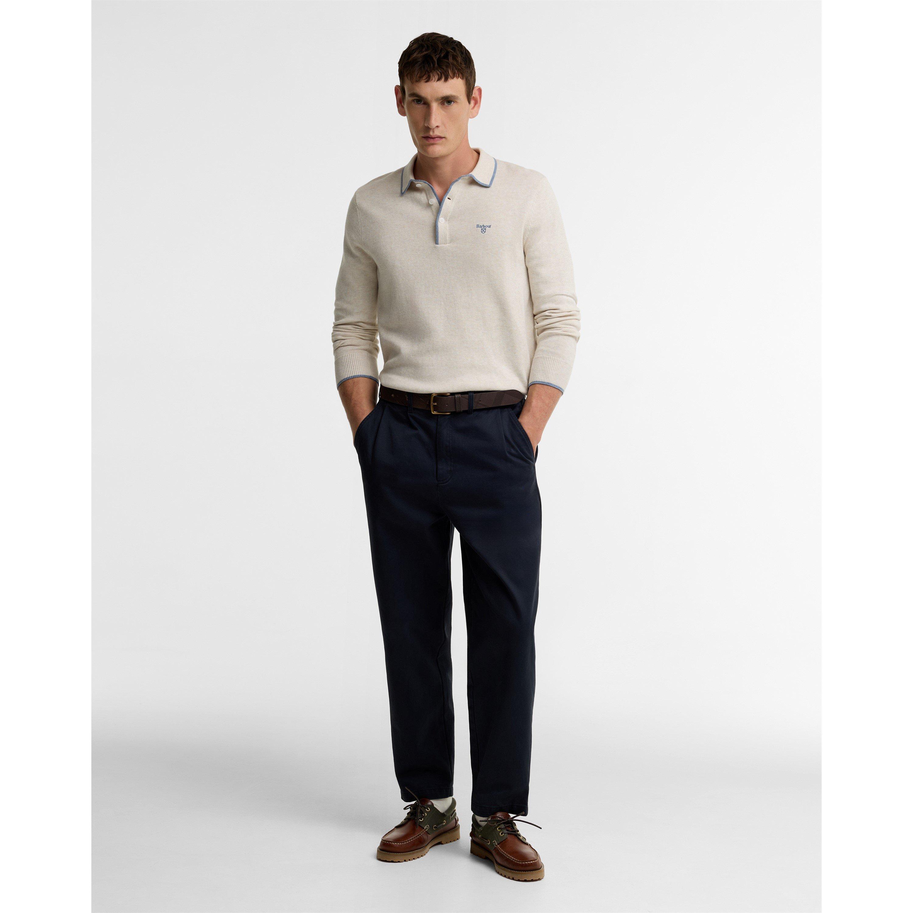 Dark Navy - Barbour - Men's Yorklane Cotton Slim-Fit Trousers - 7
