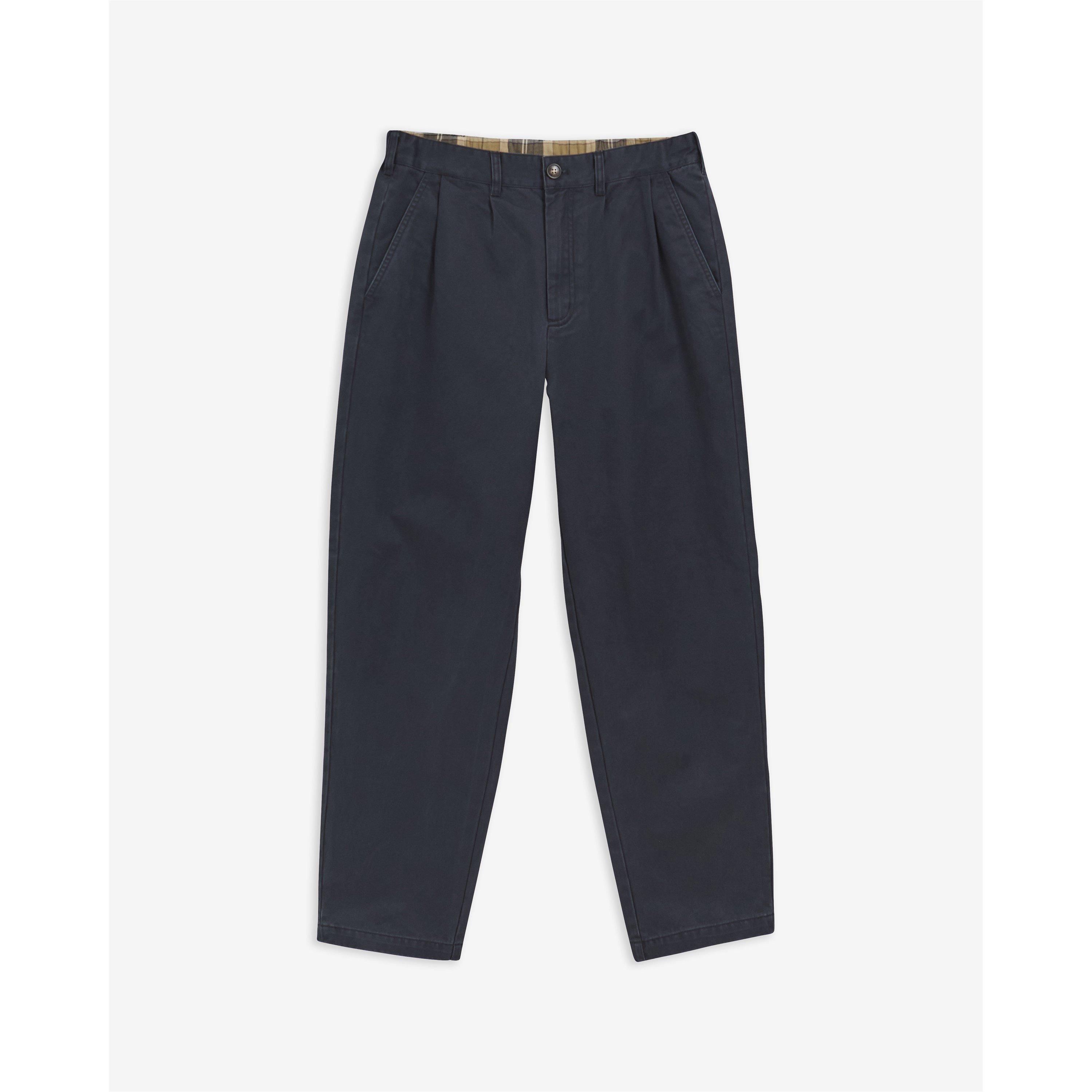 Dark Navy - Barbour - Men's Yorklane Cotton Slim-Fit Trousers - 10