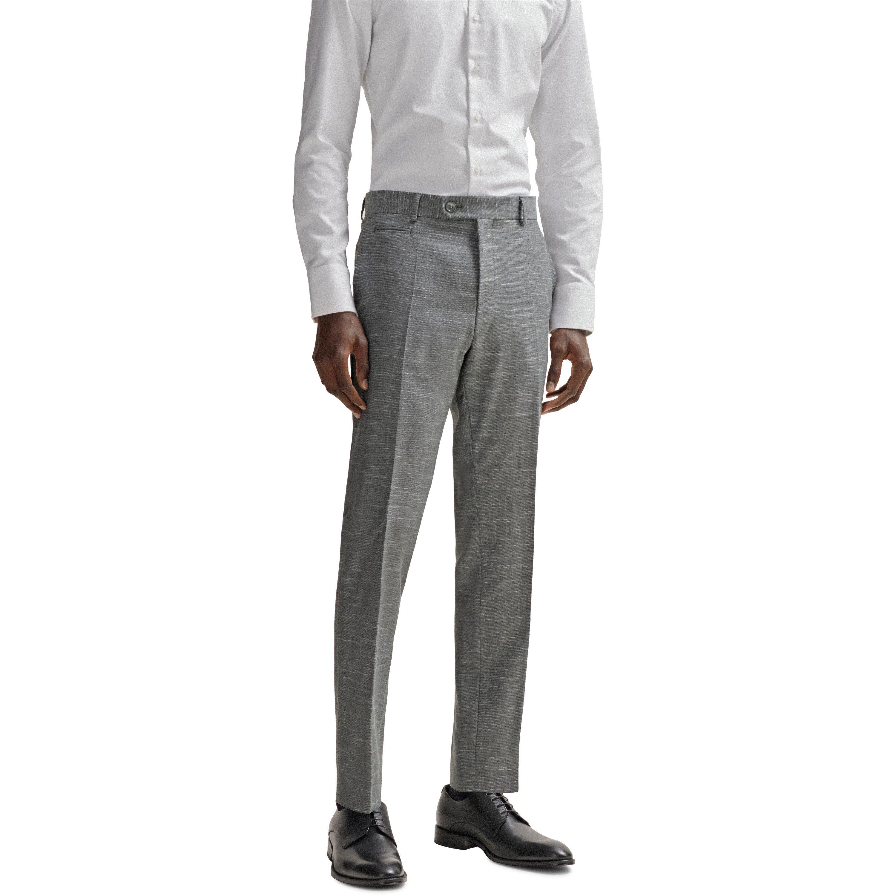 Boss Men's H Genius Slim Fit Trousers - Silver - Size 2XL
