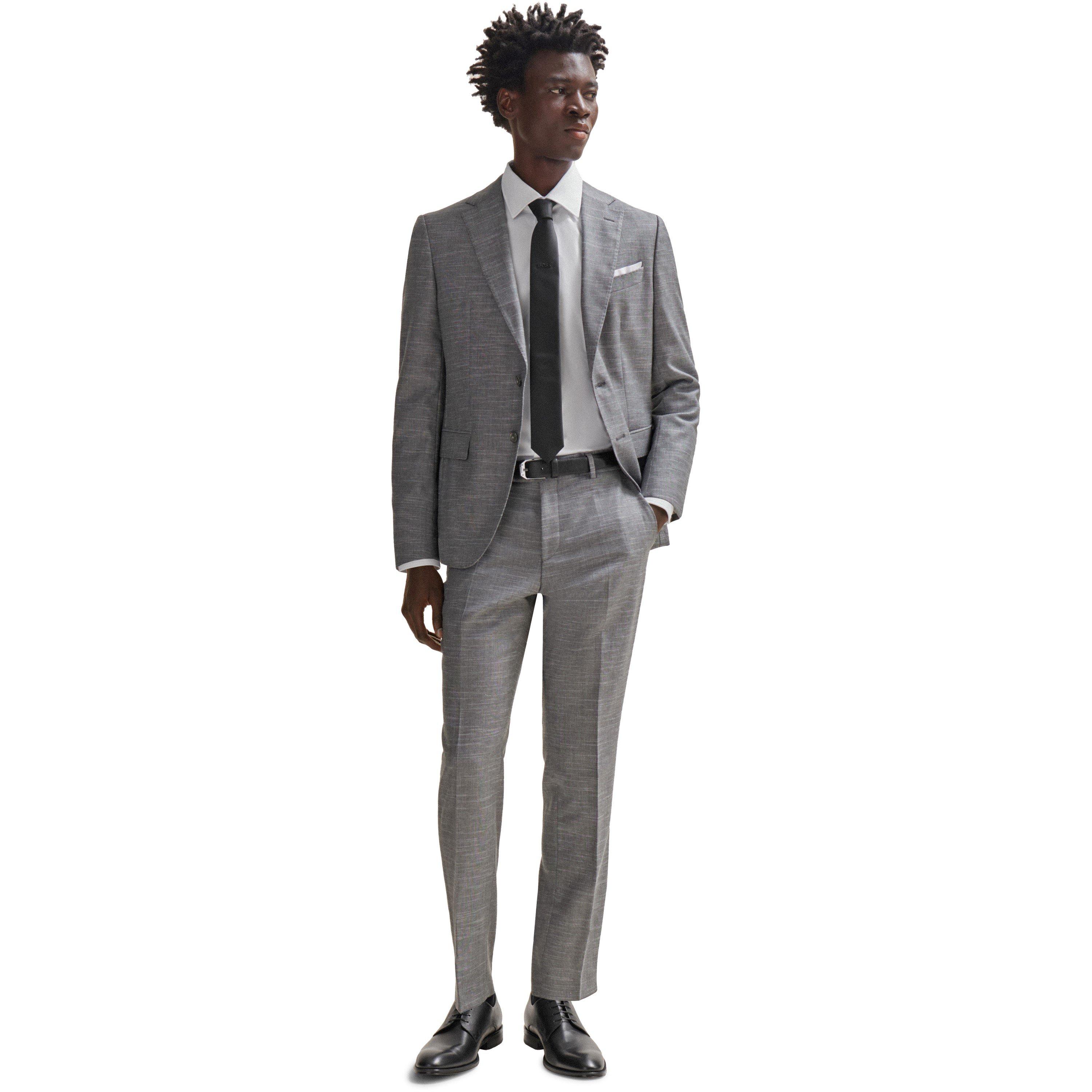 Silver - Boss - Men's H Genius Slim Fit Trousers - 3