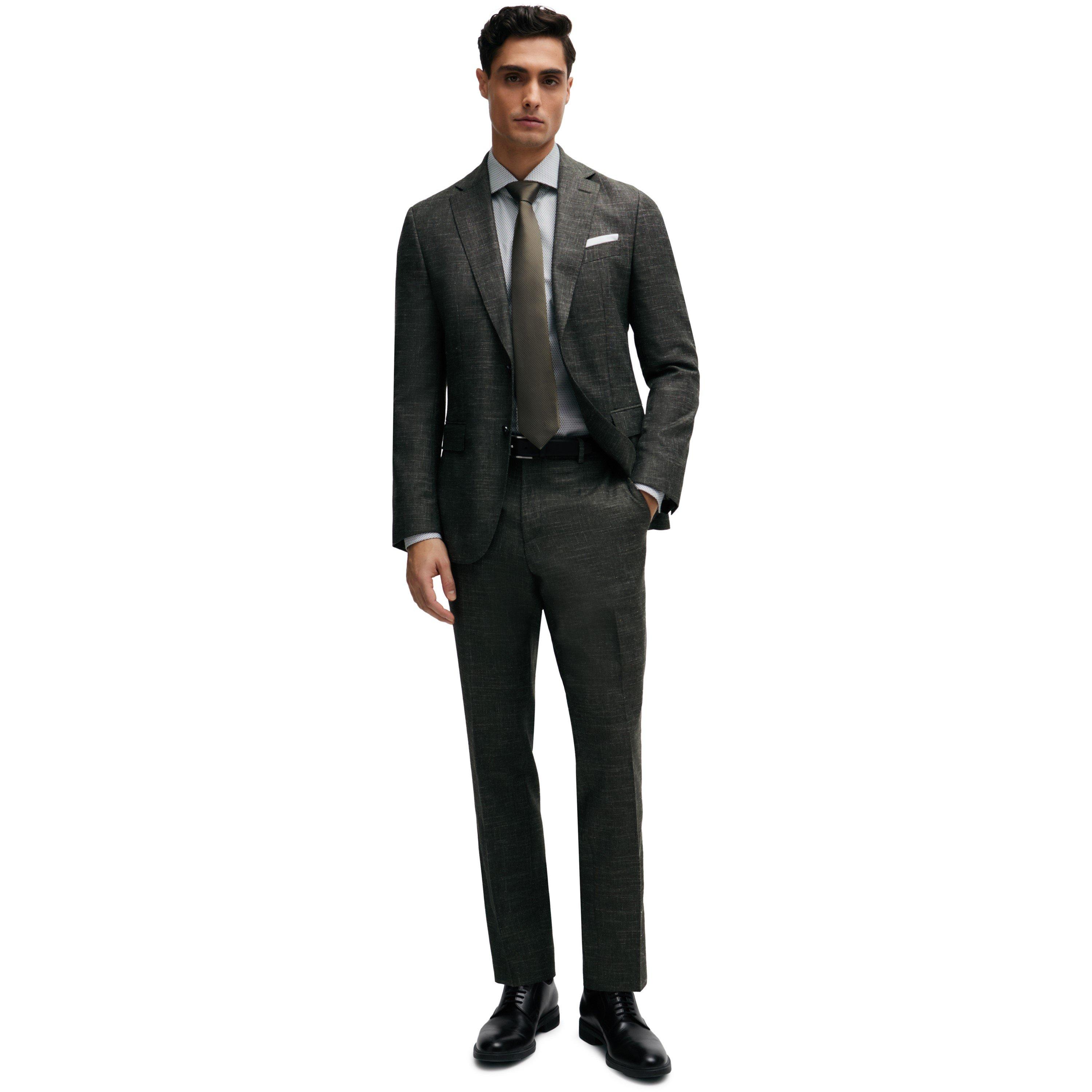 Dark Green - Boss - Men's H Genius Slim Fit Trousers - 3