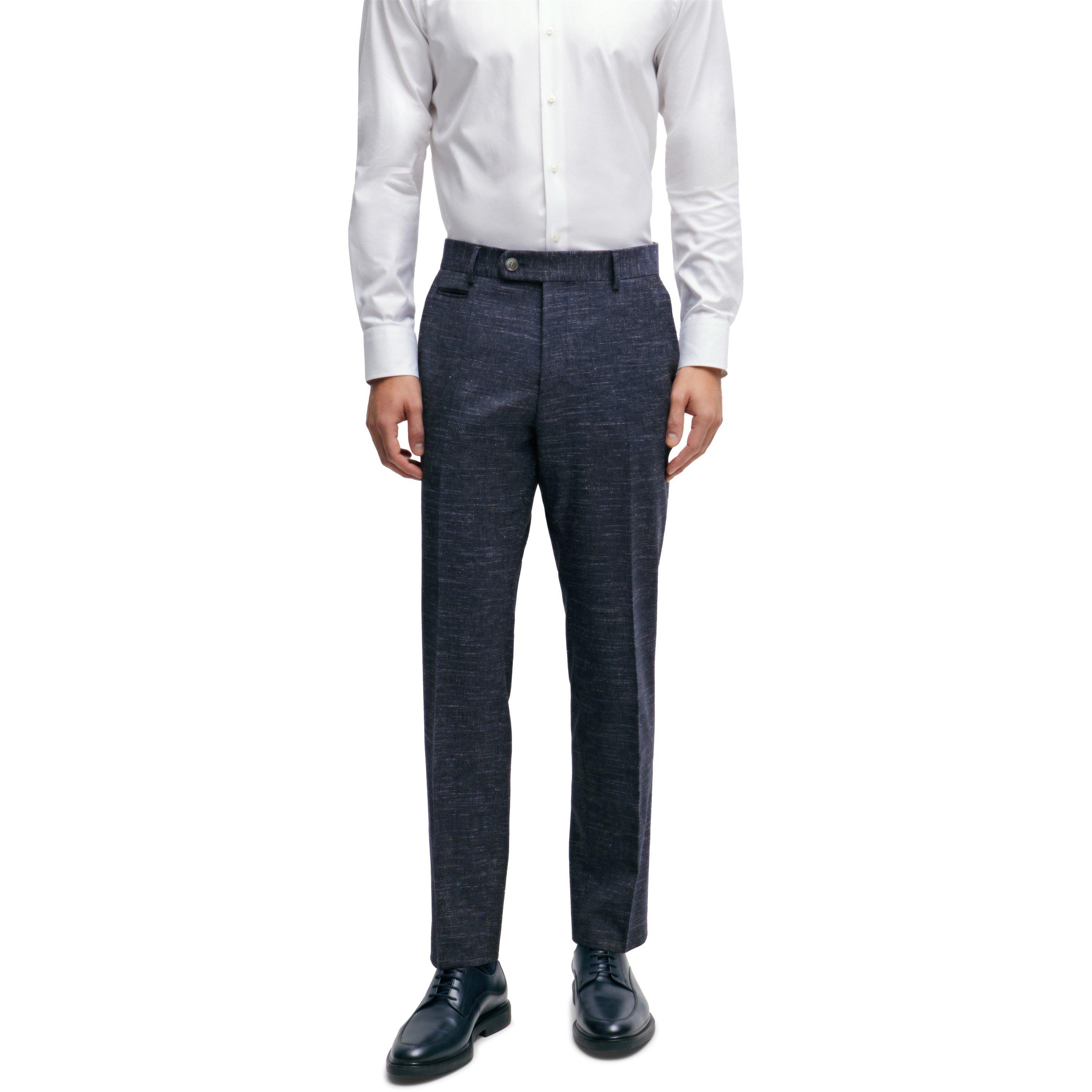 Dark Blue - Boss - Men's H Genius Slim Fit Trousers - 2