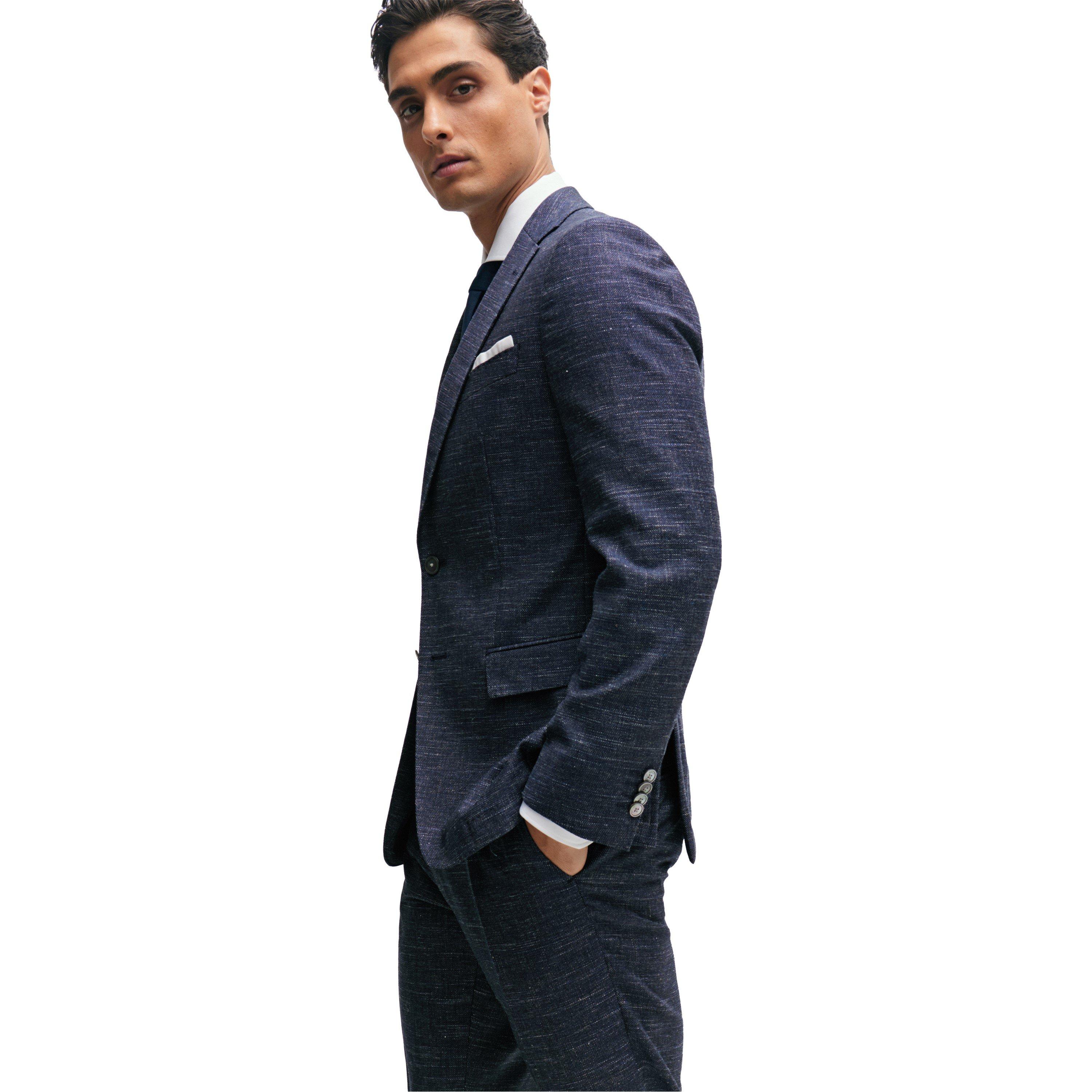 Dark Blue - Boss - Men's H Genius Slim Fit Trousers - 4