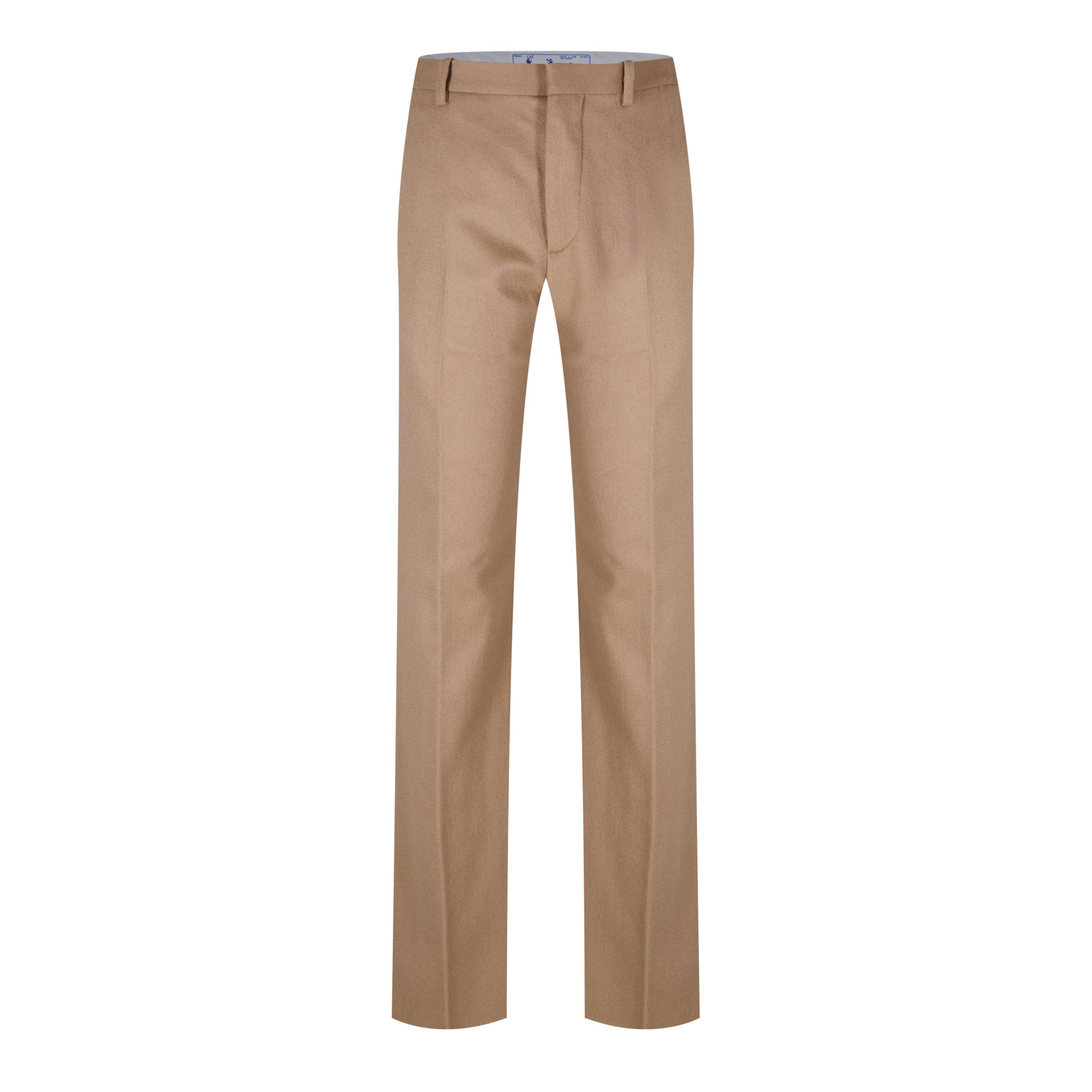 Camel - Off White - Men's Slim Fit Trousers, Stylish Design - 1
