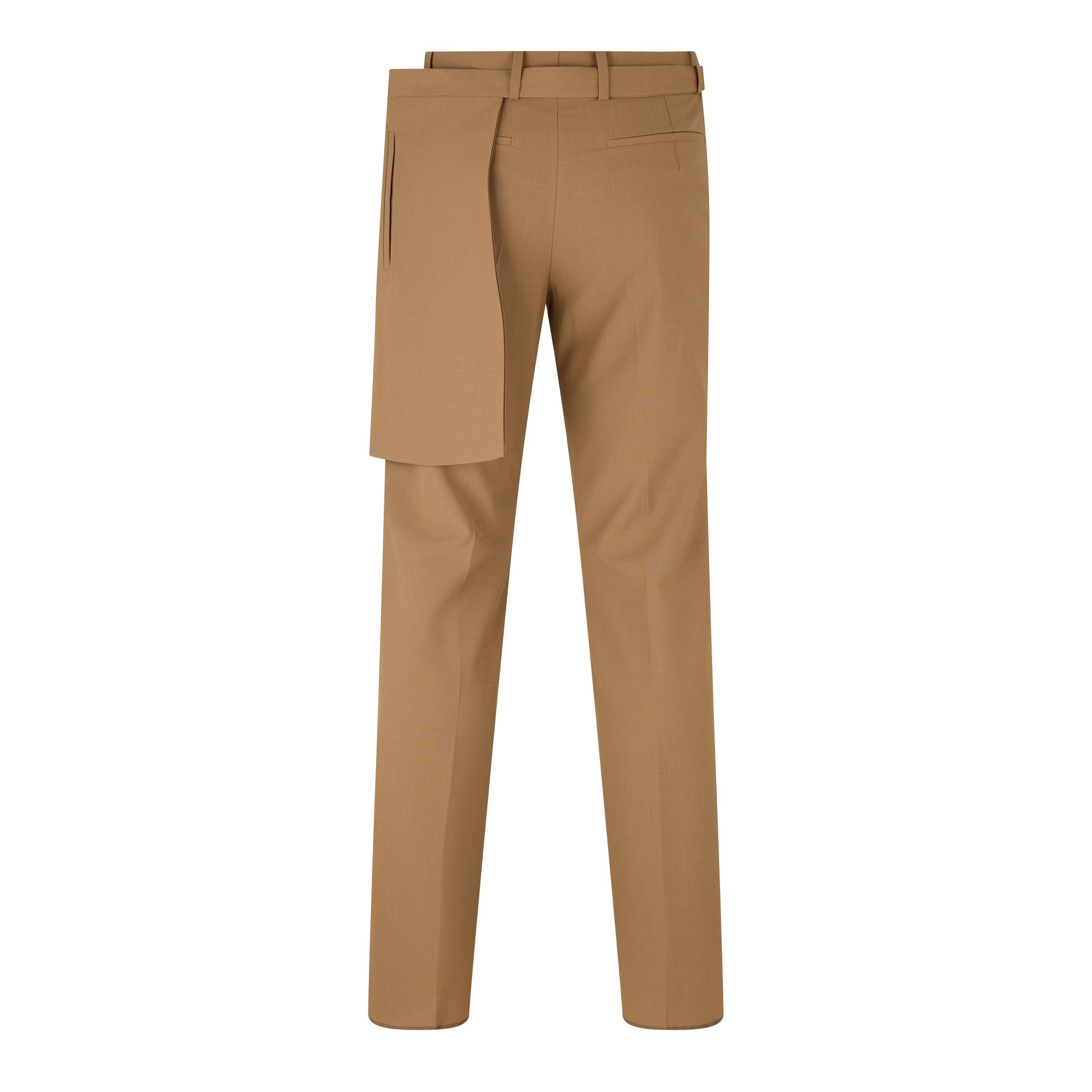 Camel - Off White - Men's Belt Waist Slim Fit Trousers - 2