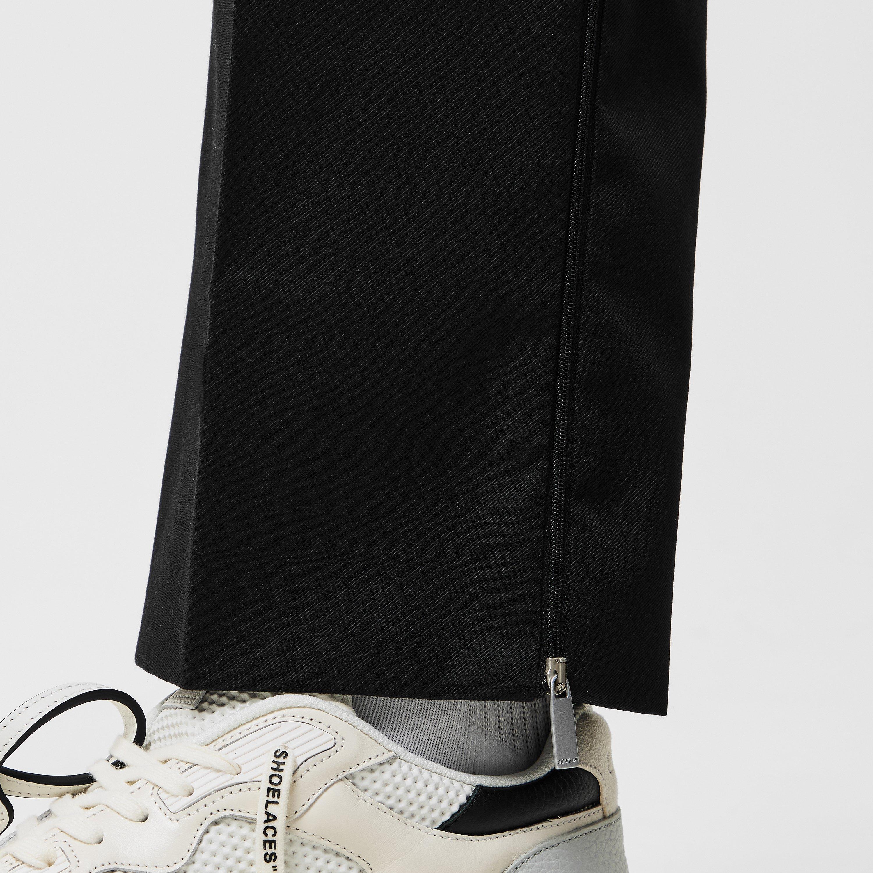 Black - Off White - Men's Slim Fit Trousers - 5