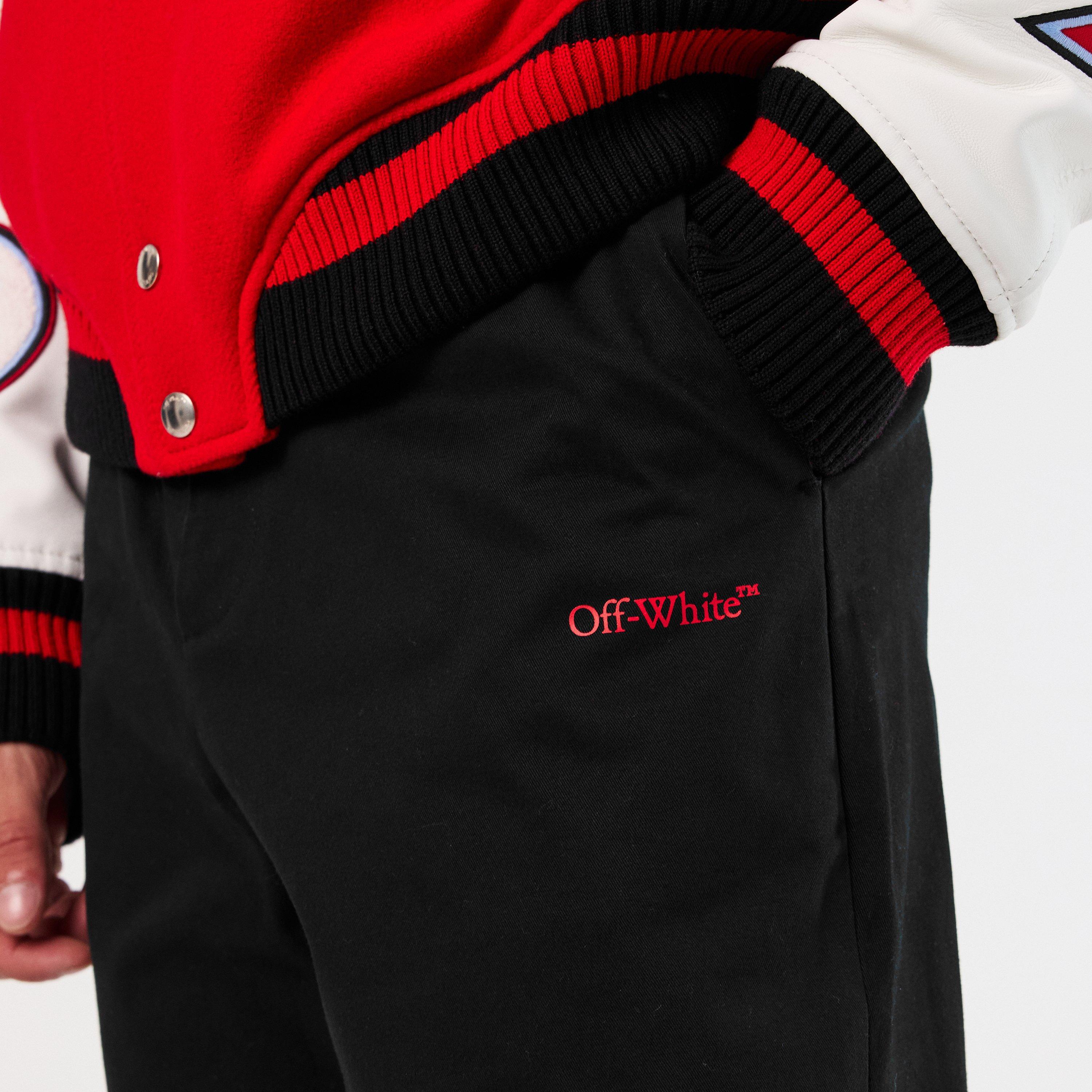 Black/Red - Off White - Men's Slim Fit Trousers - 5