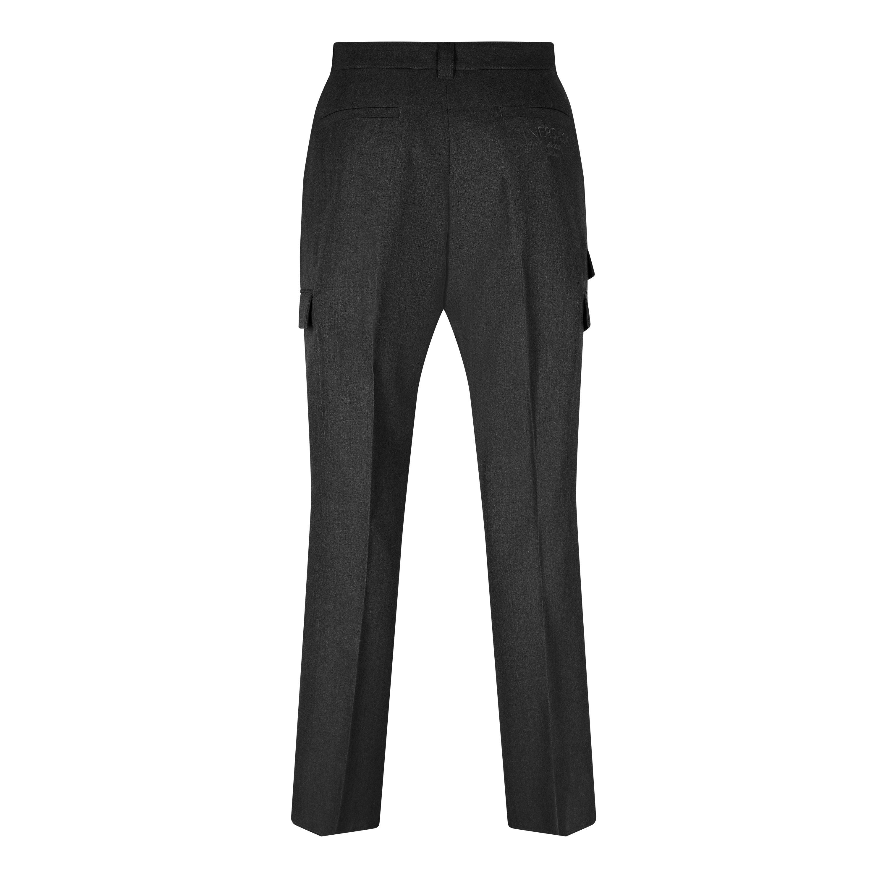 Dark Grey - Versace - Informal Trousers - 9