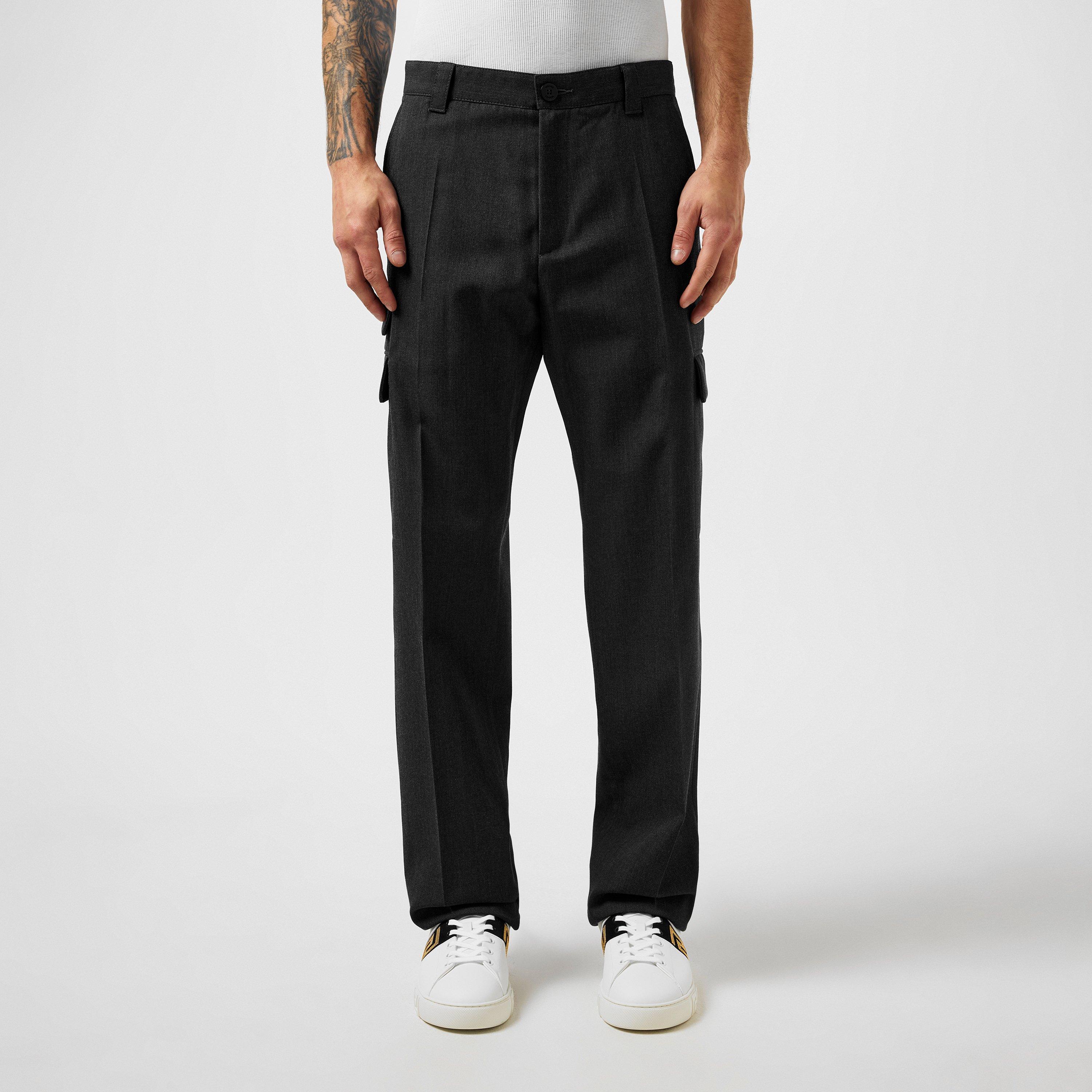 Dark Grey - Versace - Informal Trousers - 3