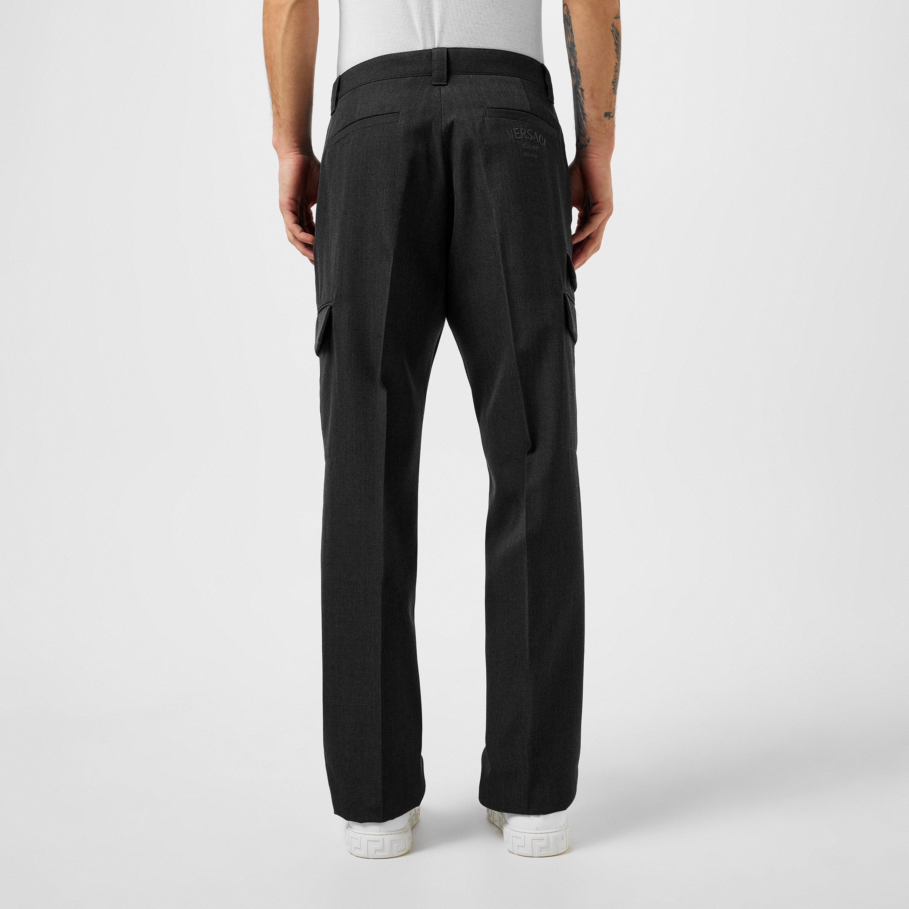Dark Grey - Versace - Informal Trousers - 4