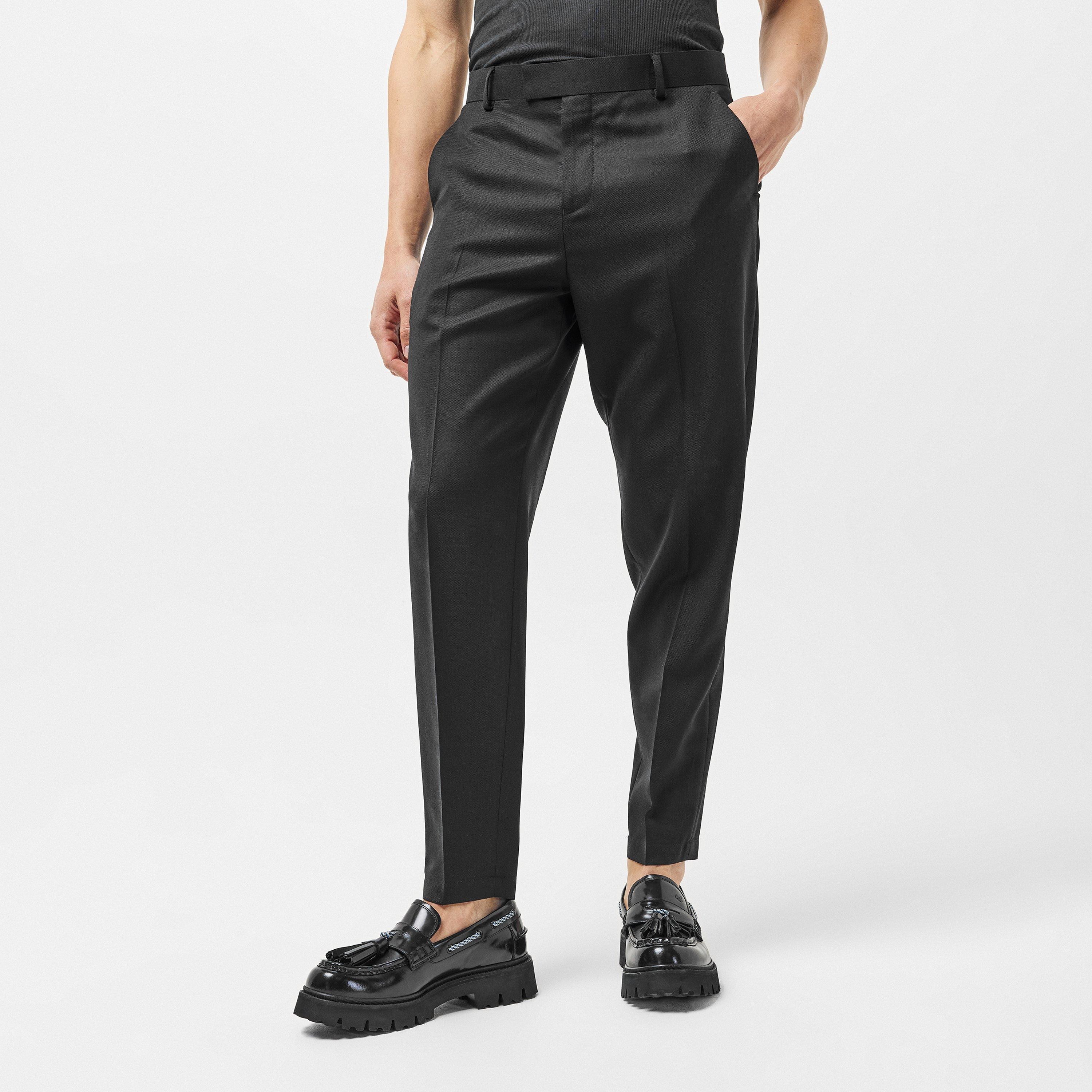 Black - Ted Baker - Men's Selwynt Wool Slim Fit Trousers - 3