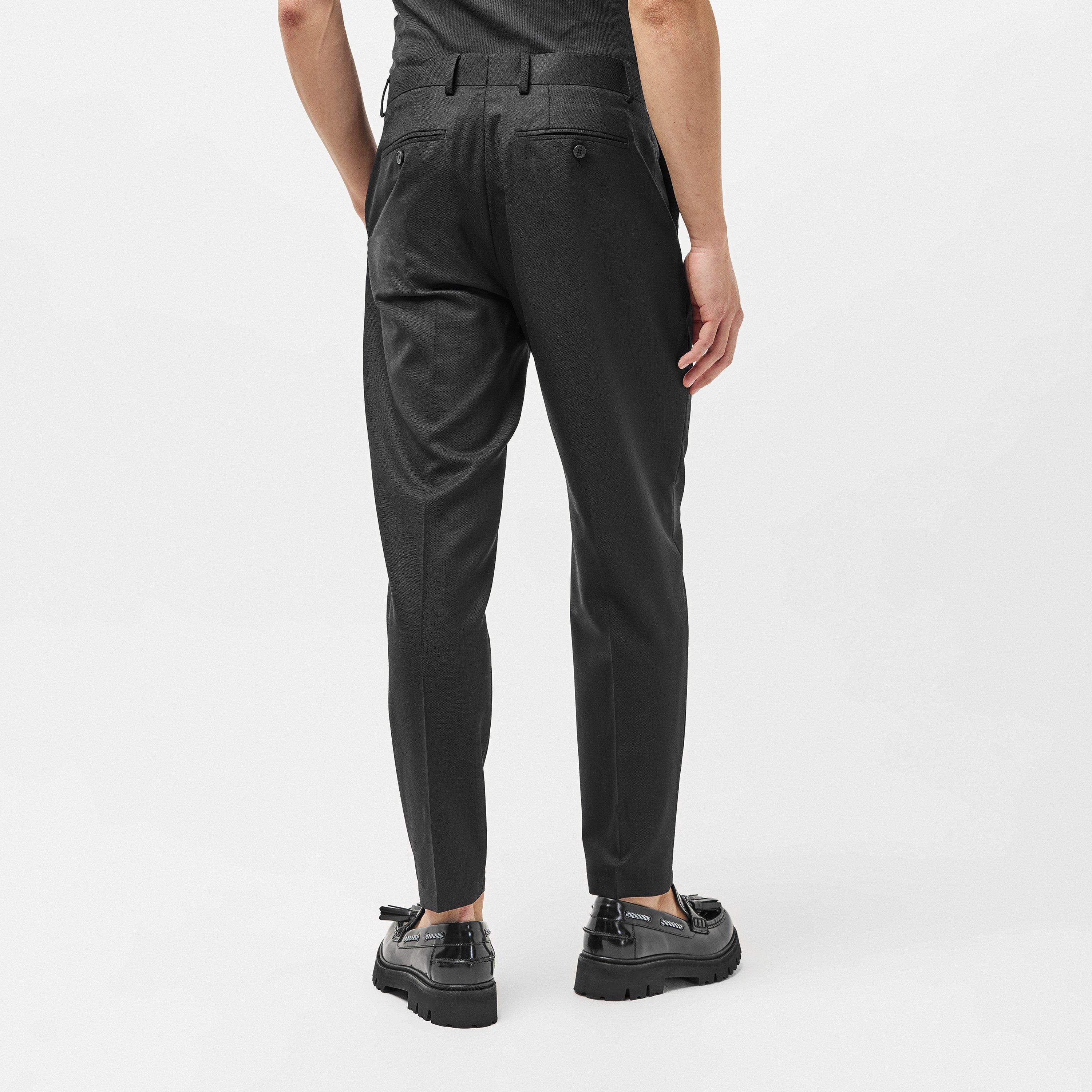 Black - Ted Baker - Men's Selwynt Wool Slim Fit Trousers - 4