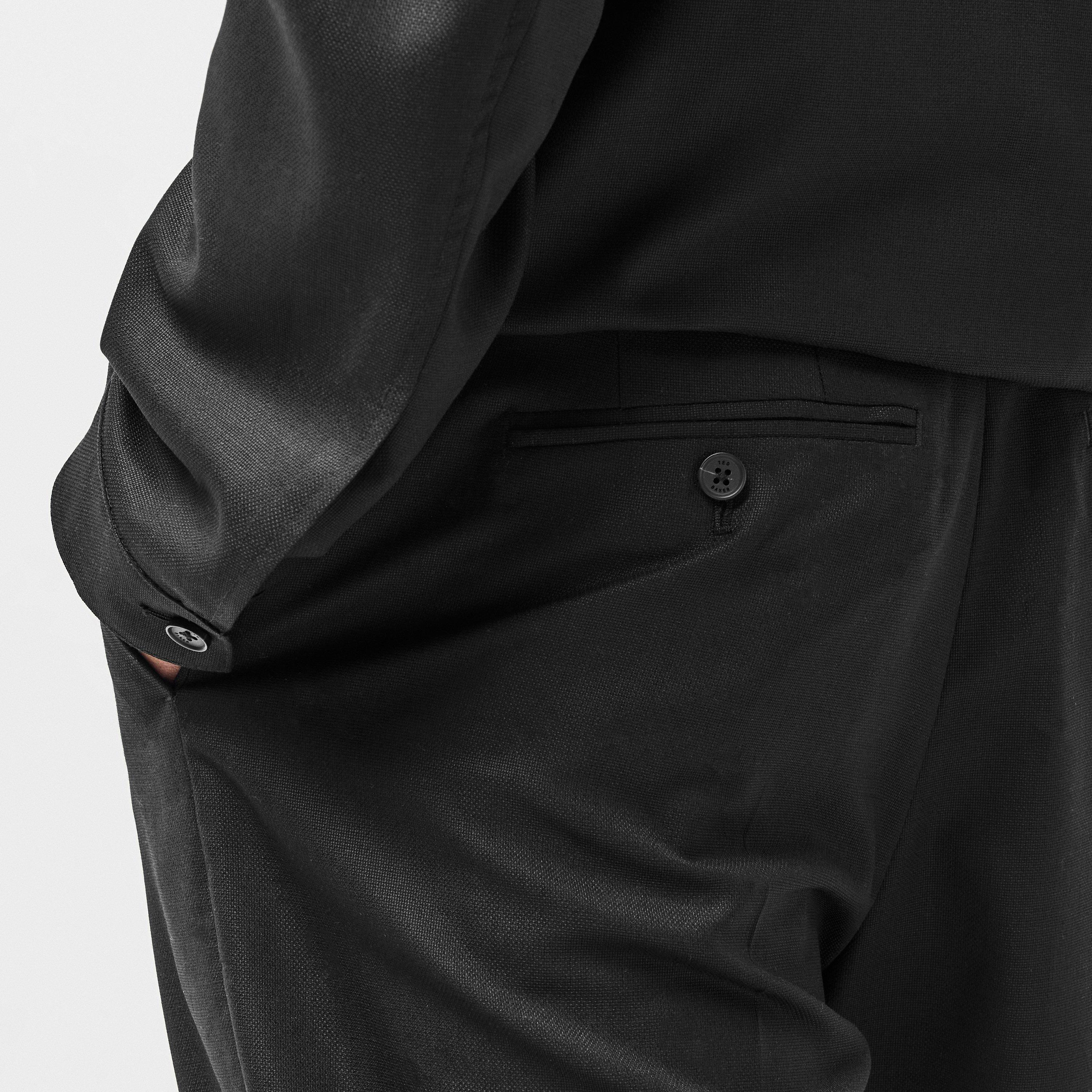 Black - Ted Baker - Men's Selwynt Wool Slim Fit Trousers - 5