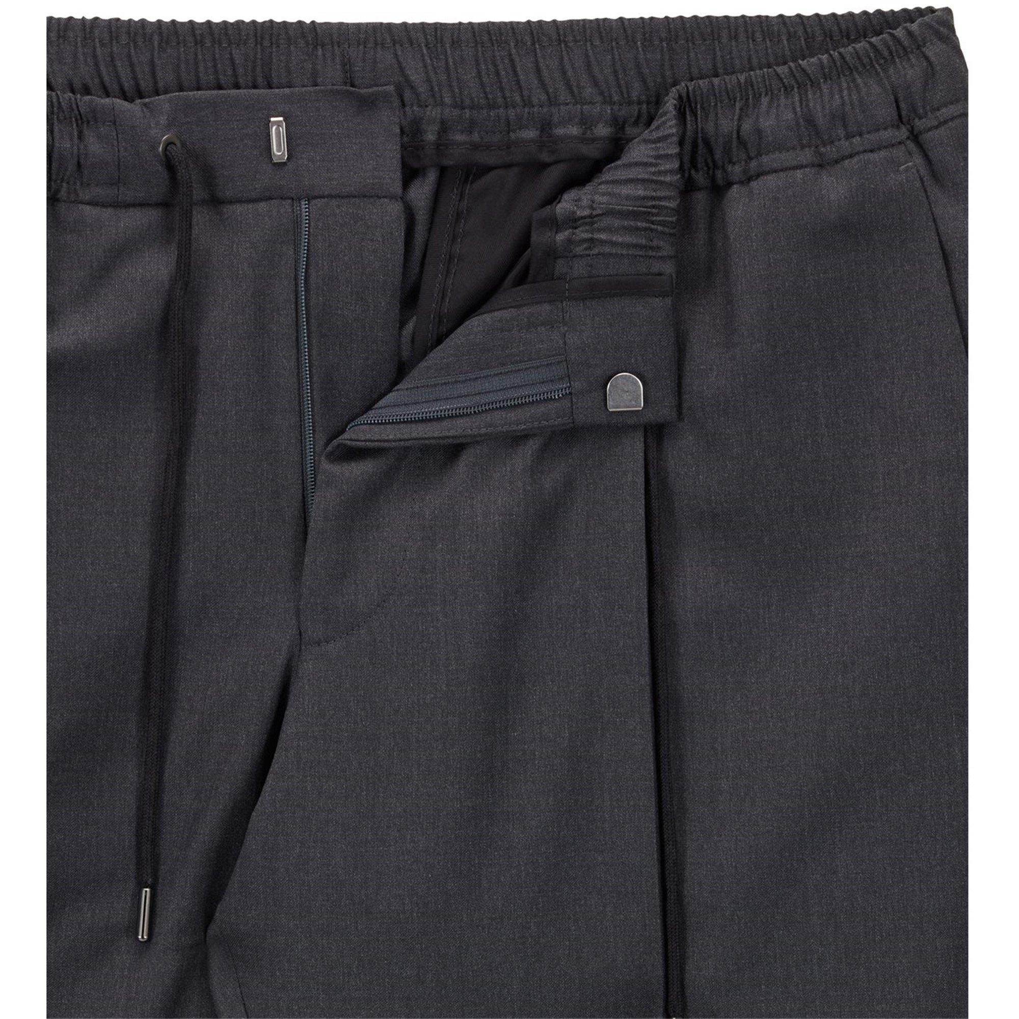 Dark Grey - Boss - Men's Banks Slim Fit Trousers - 6