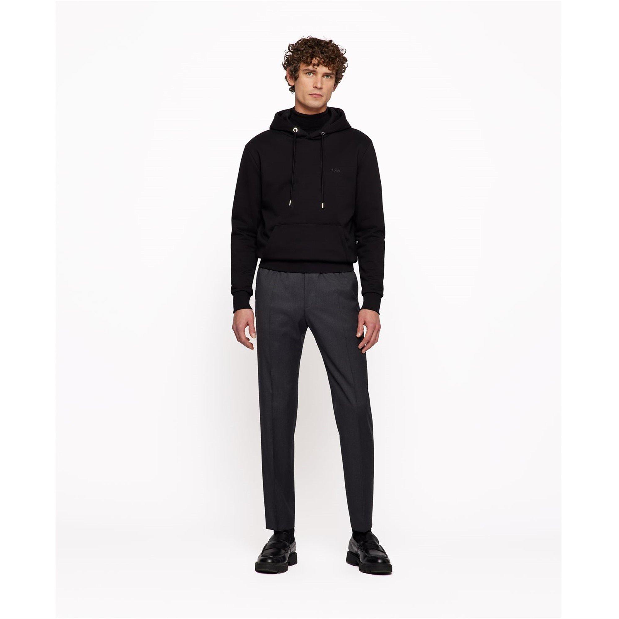 Dark Grey - Boss - Men's Banks Slim Fit Trousers - 5