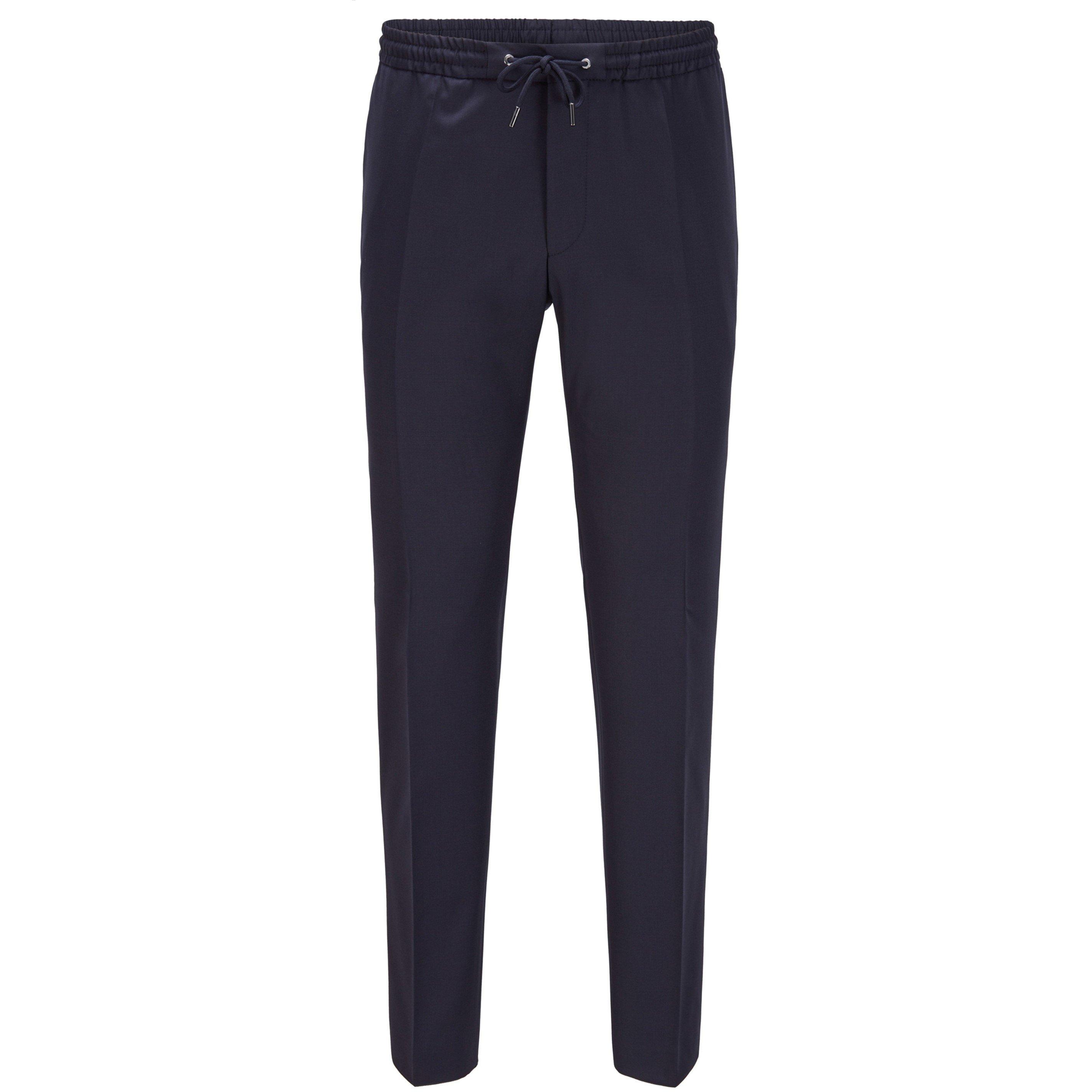 Boss Men's Banks Slim Fit Trousers - Dark Blue - Size 38W R