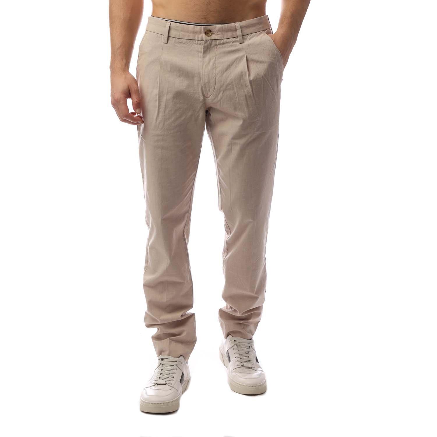 Boss Men's Kaito1-Pl Slim Fit Trousers - Medium Beige - 36W R