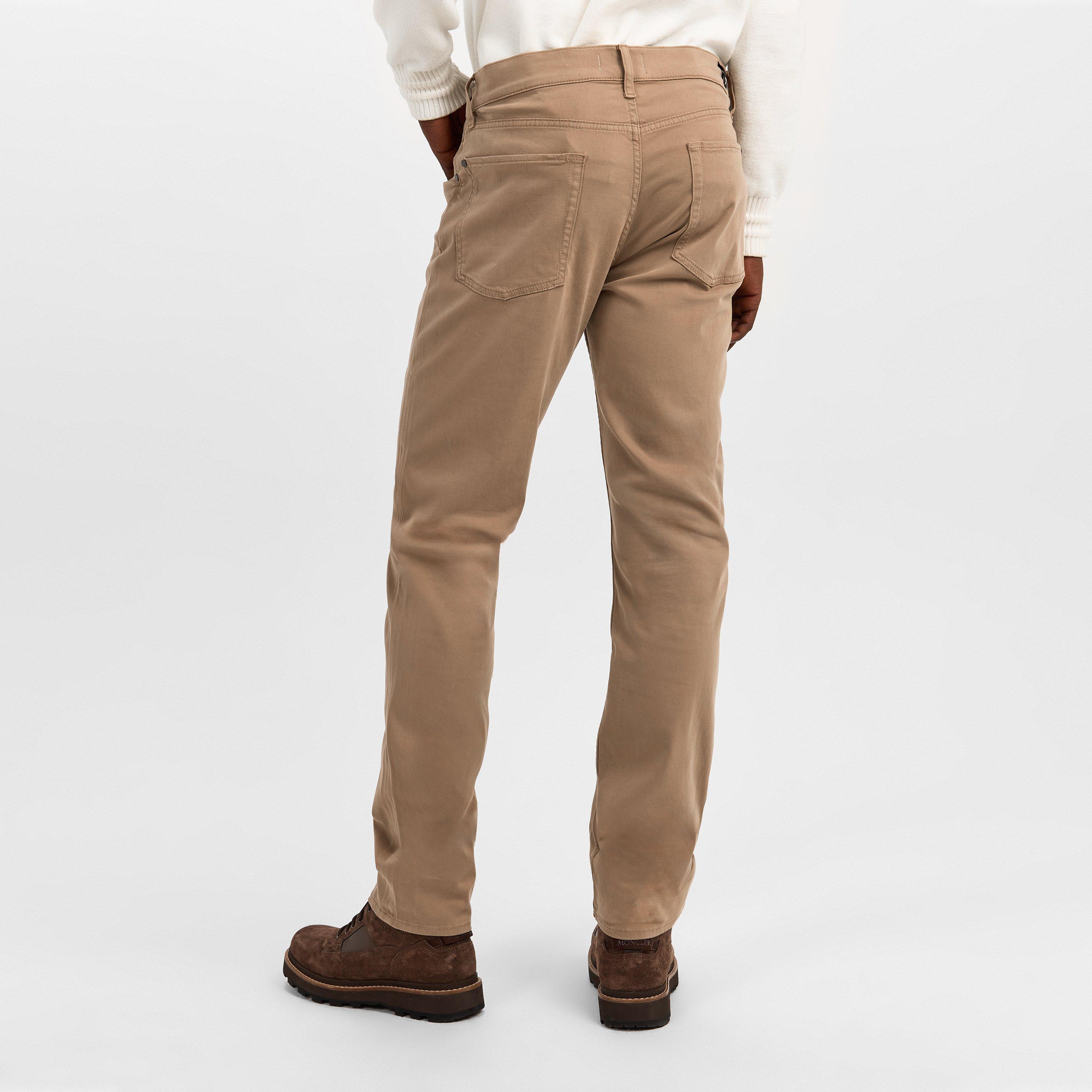 Beige - 7 For All Mankind - Men's Slimmy Sateen Slim Fit Trousers - 4