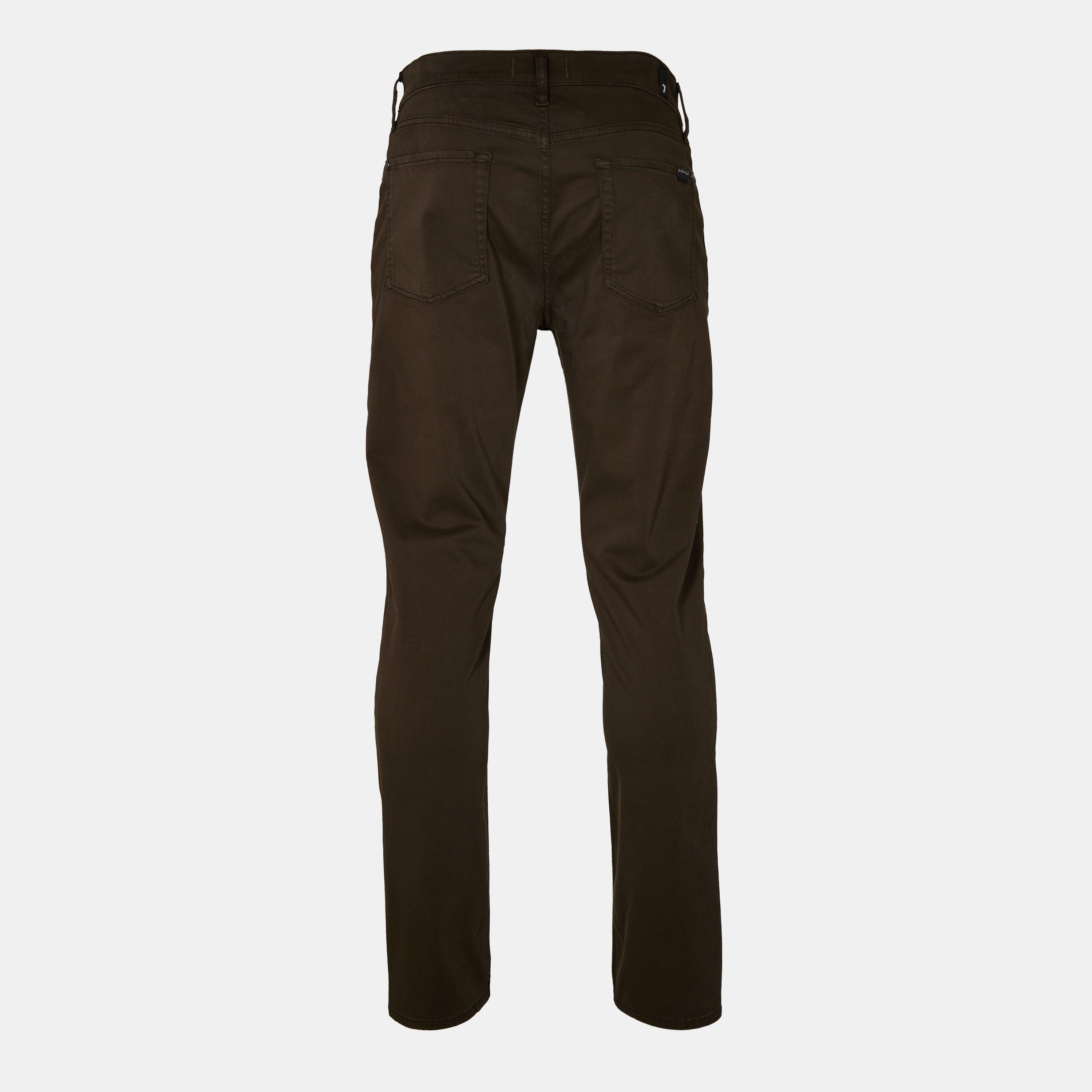 Olive - 7 For All Mankind - Men's Slimmy Sateen Slim Fit Trouser - 2