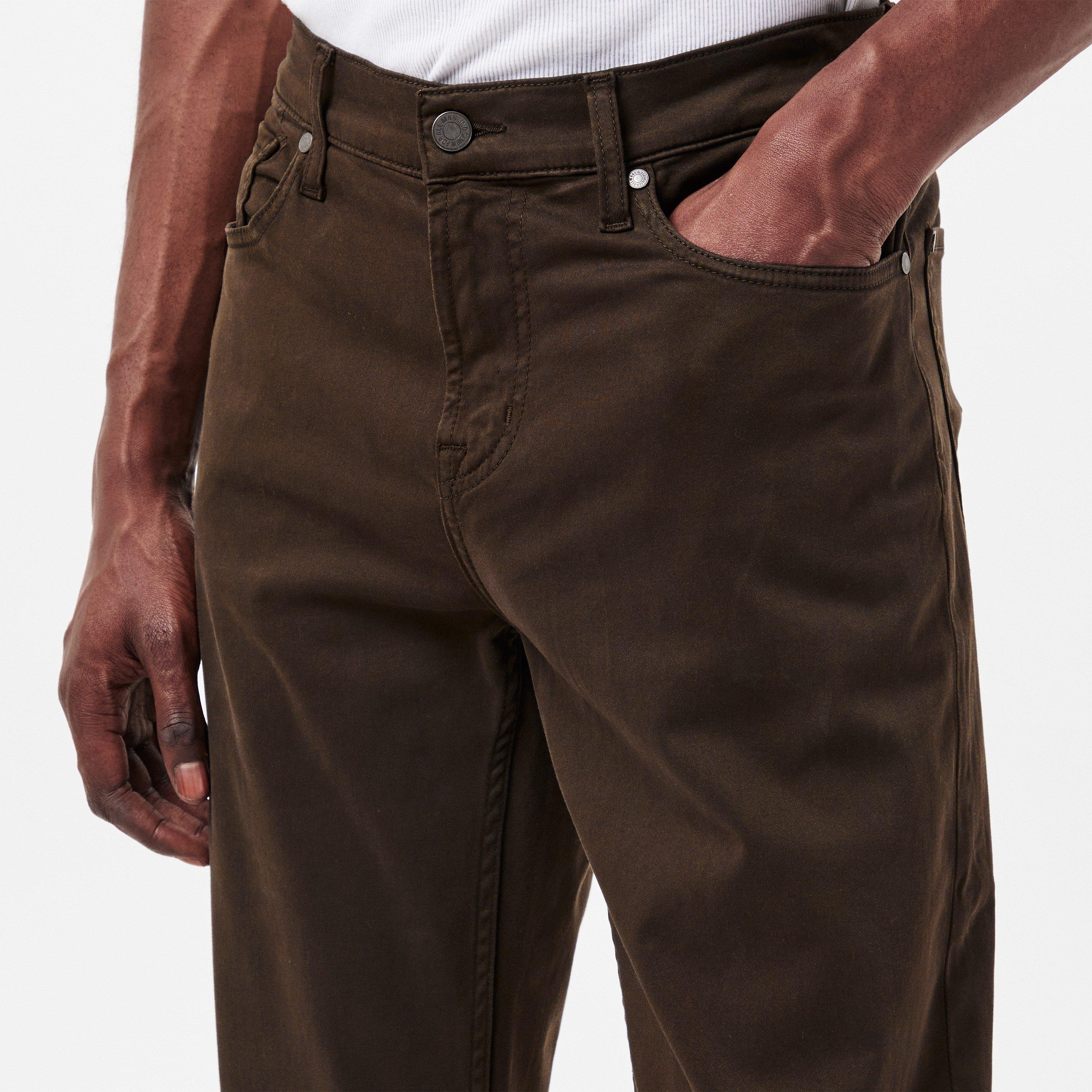 Olive - 7 For All Mankind - Men's Slimmy Sateen Slim Fit Trouser - 5