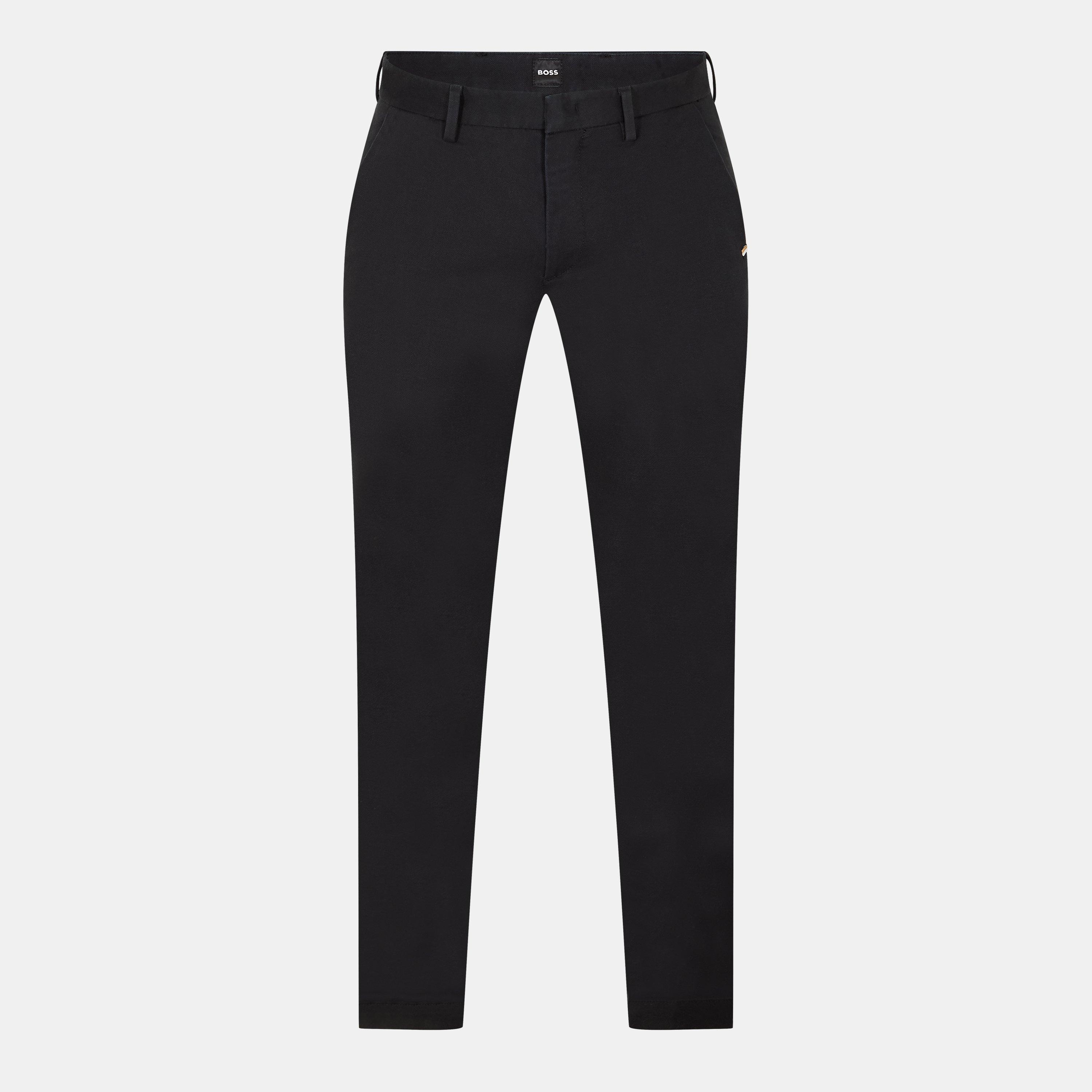 Black - Boss - Men's Kaito1 Black Mid Rise Zip Fly Slim Fit Trousers - 1