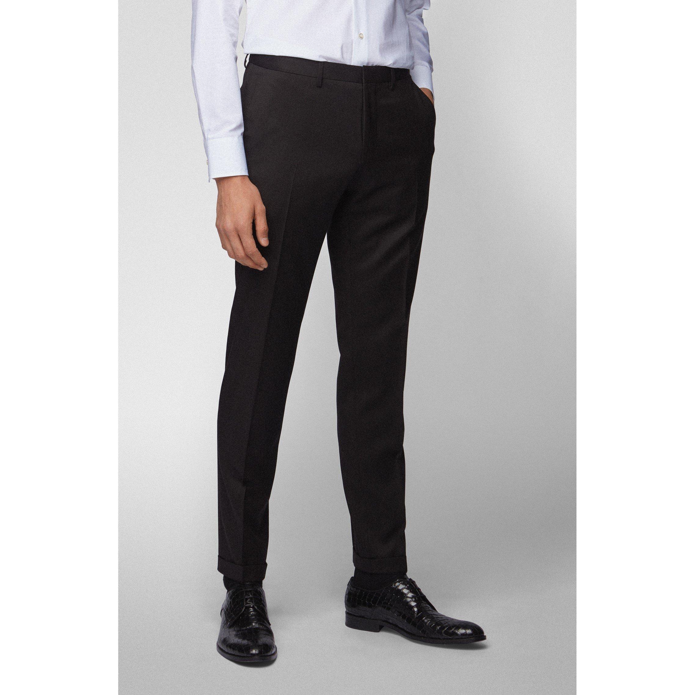 Black 001 - Boss - Men's Wave Dress Trousers Slim Fit, Natural Stretch Trousers - 3