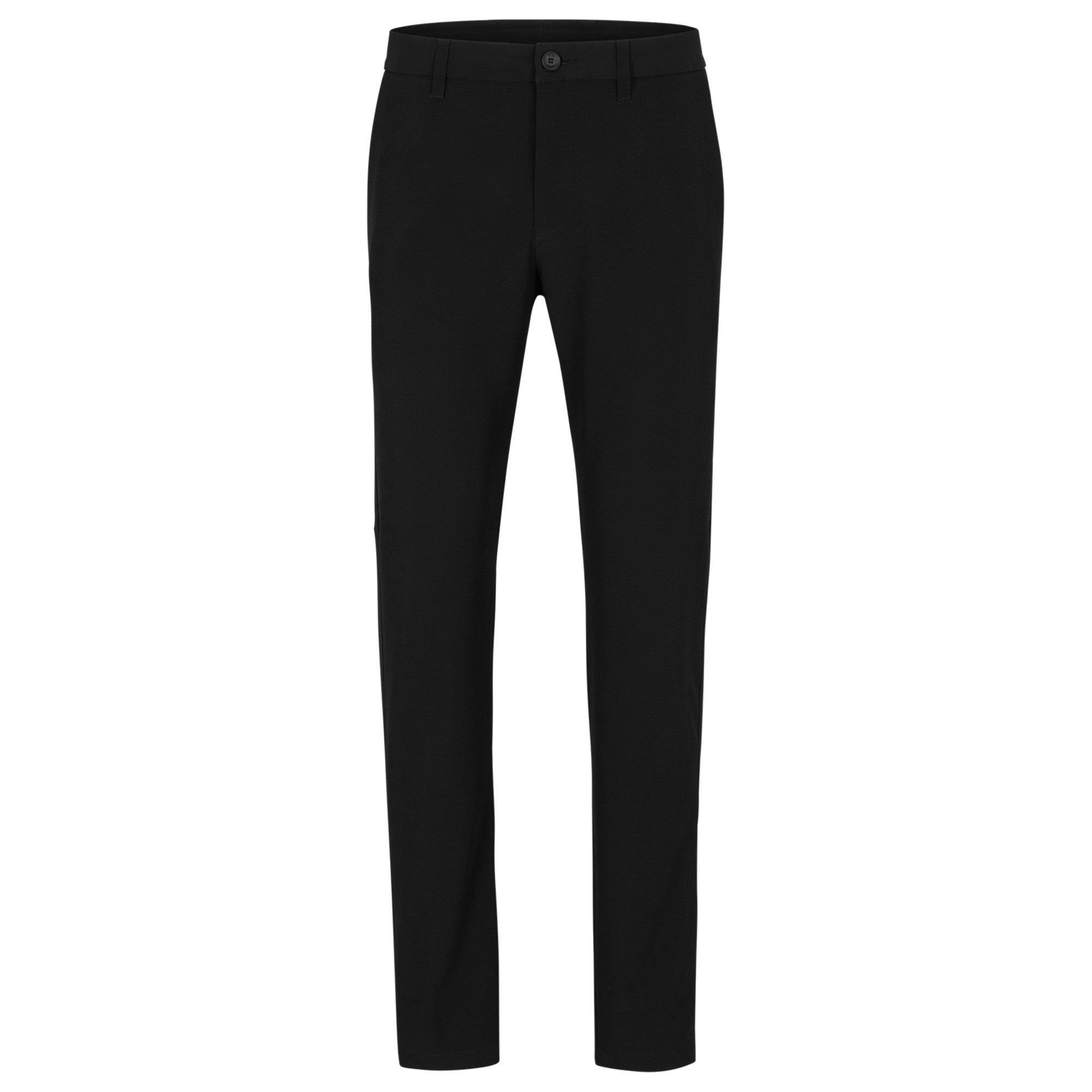 Black 001 - Boss - Men's HBG Commuter-Slim Fit Trousers - 1